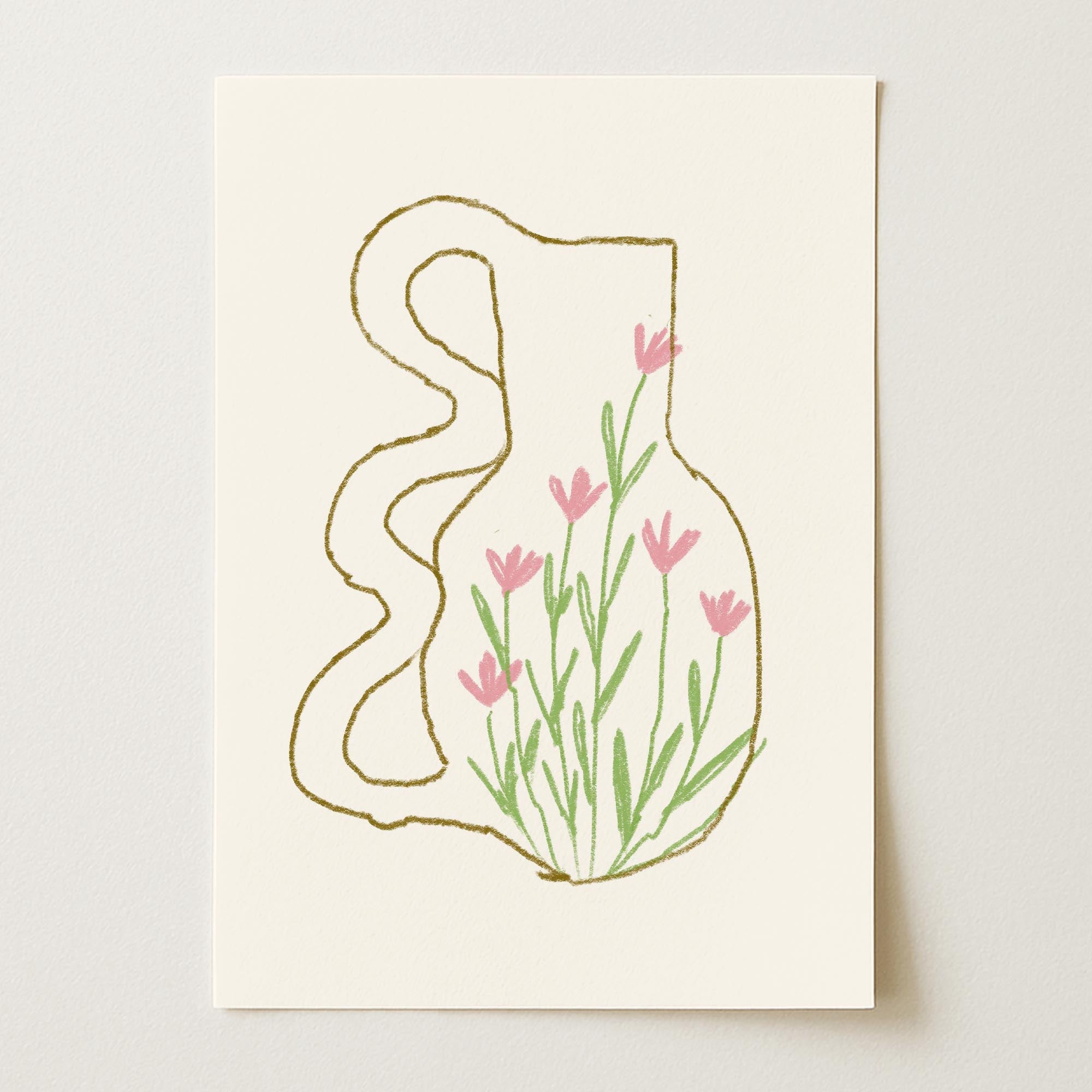 Abstract Floral Vase Wall Art Print-Skudaboo