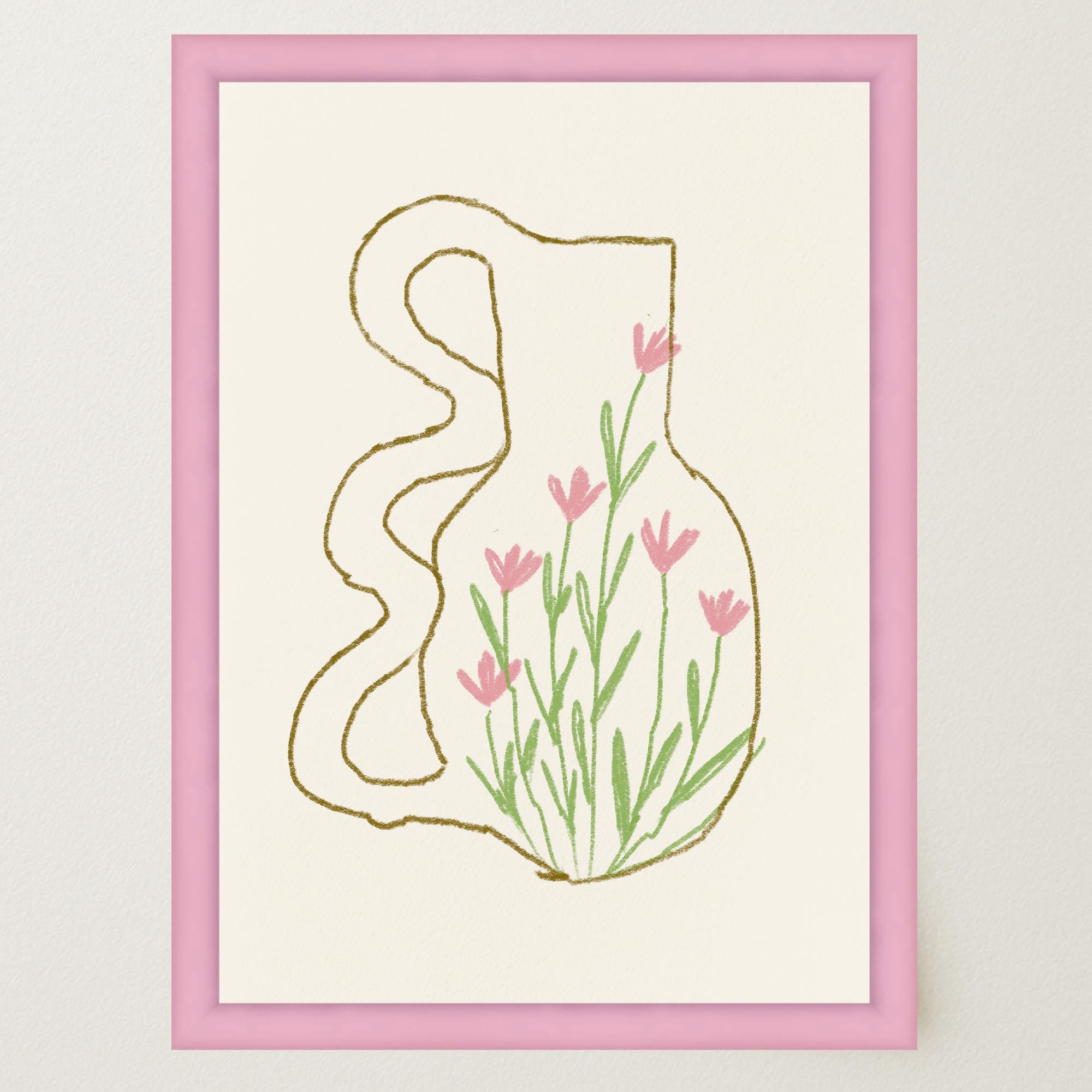 Abstract Floral Vase Wall Art Print-Skudaboo
