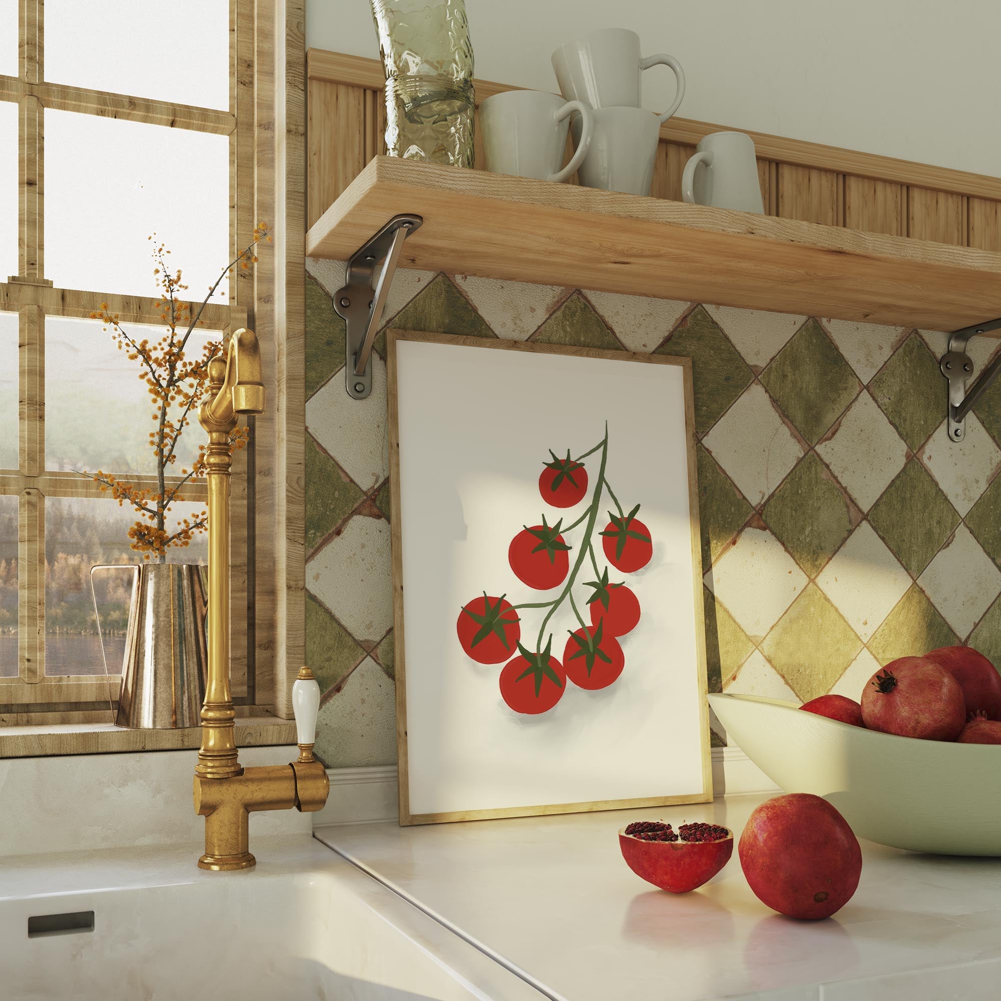 Tomatoes on the Vine Wall Art Print-Skudaboo