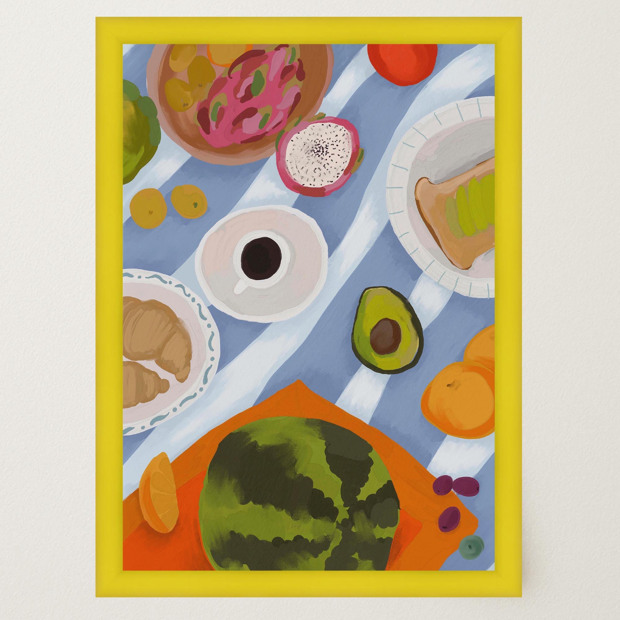 Colourful Breakfast Table Wall Art Print-Skudaboo