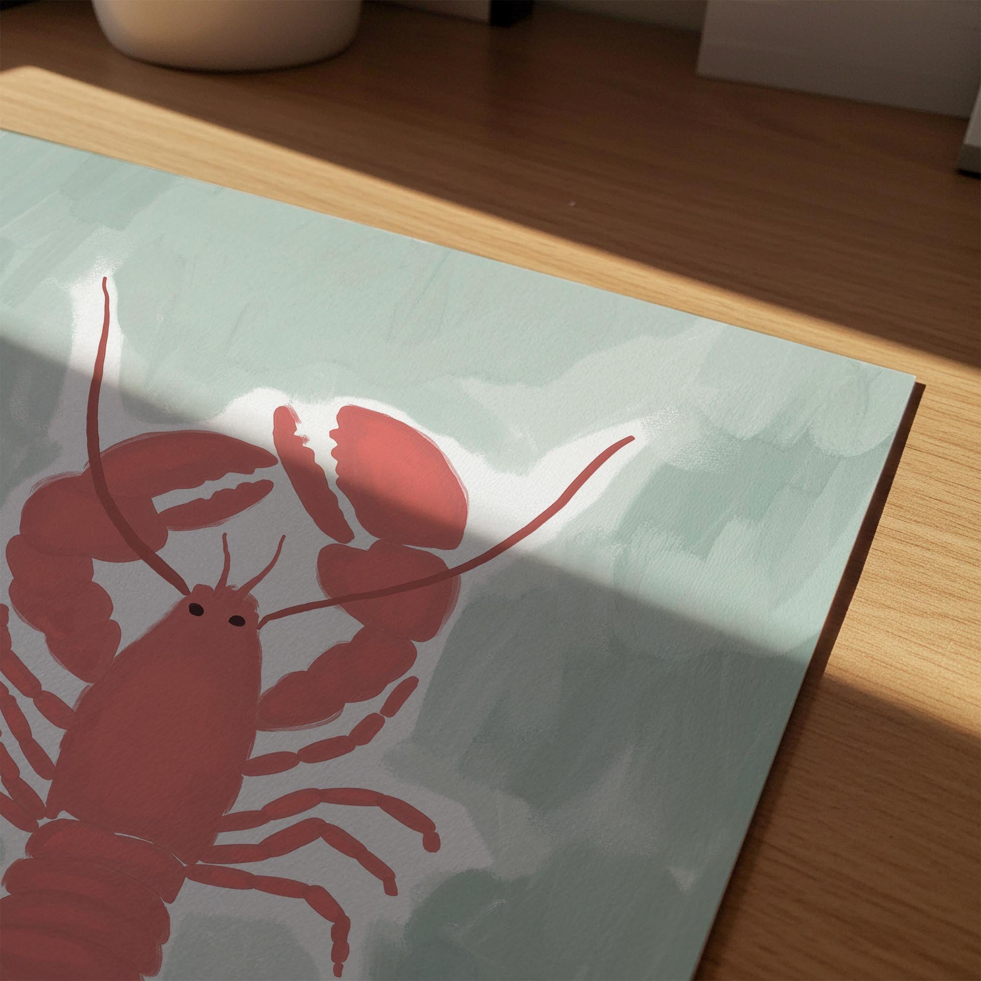 Red Lobster Illustration Wall Art Print-Skudaboo