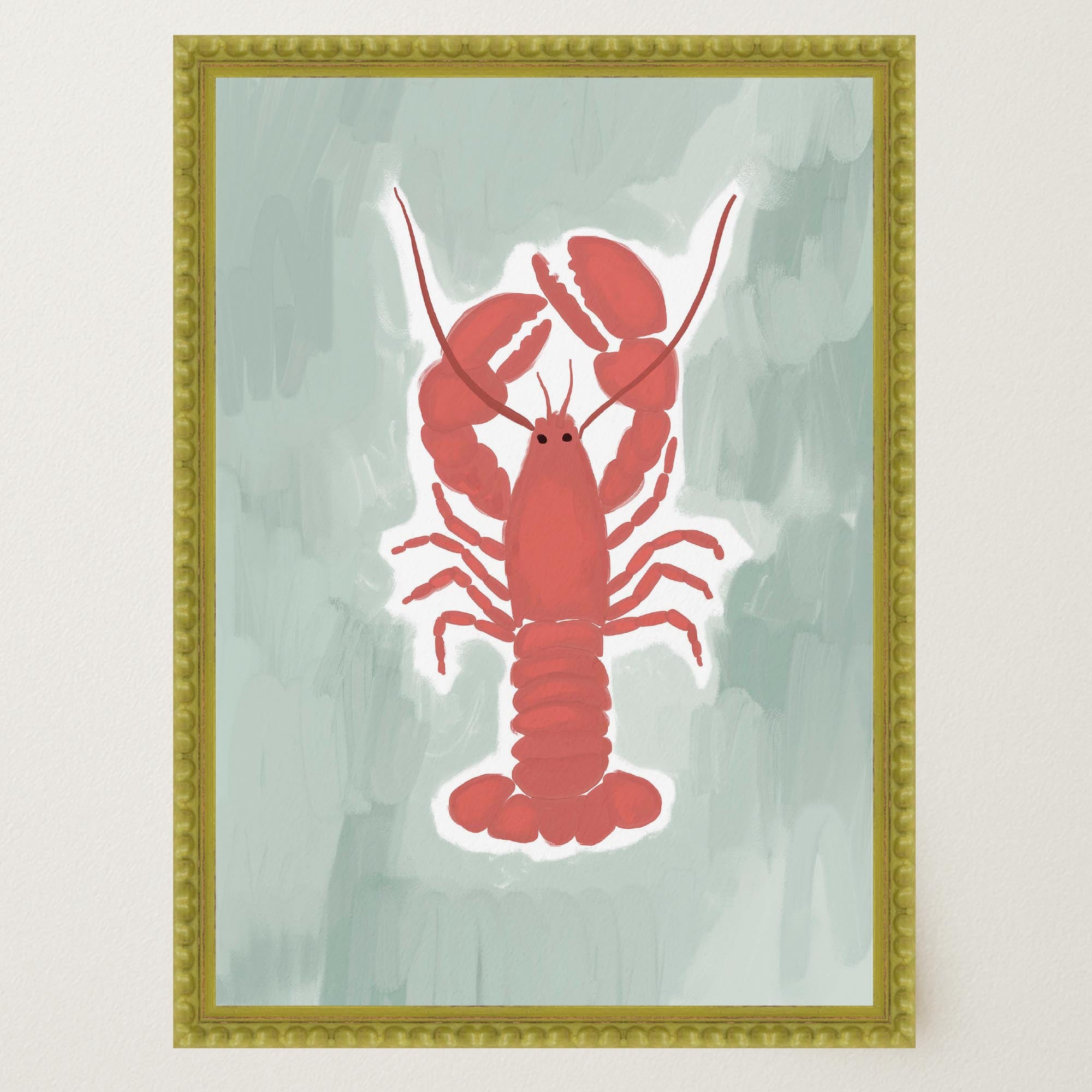 Red Lobster Illustration Wall Art Print-Skudaboo