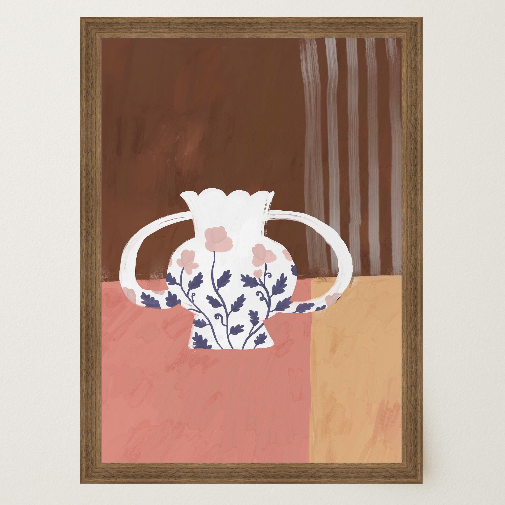 Floral Vase Still Life Wall Art Print-Skudaboo