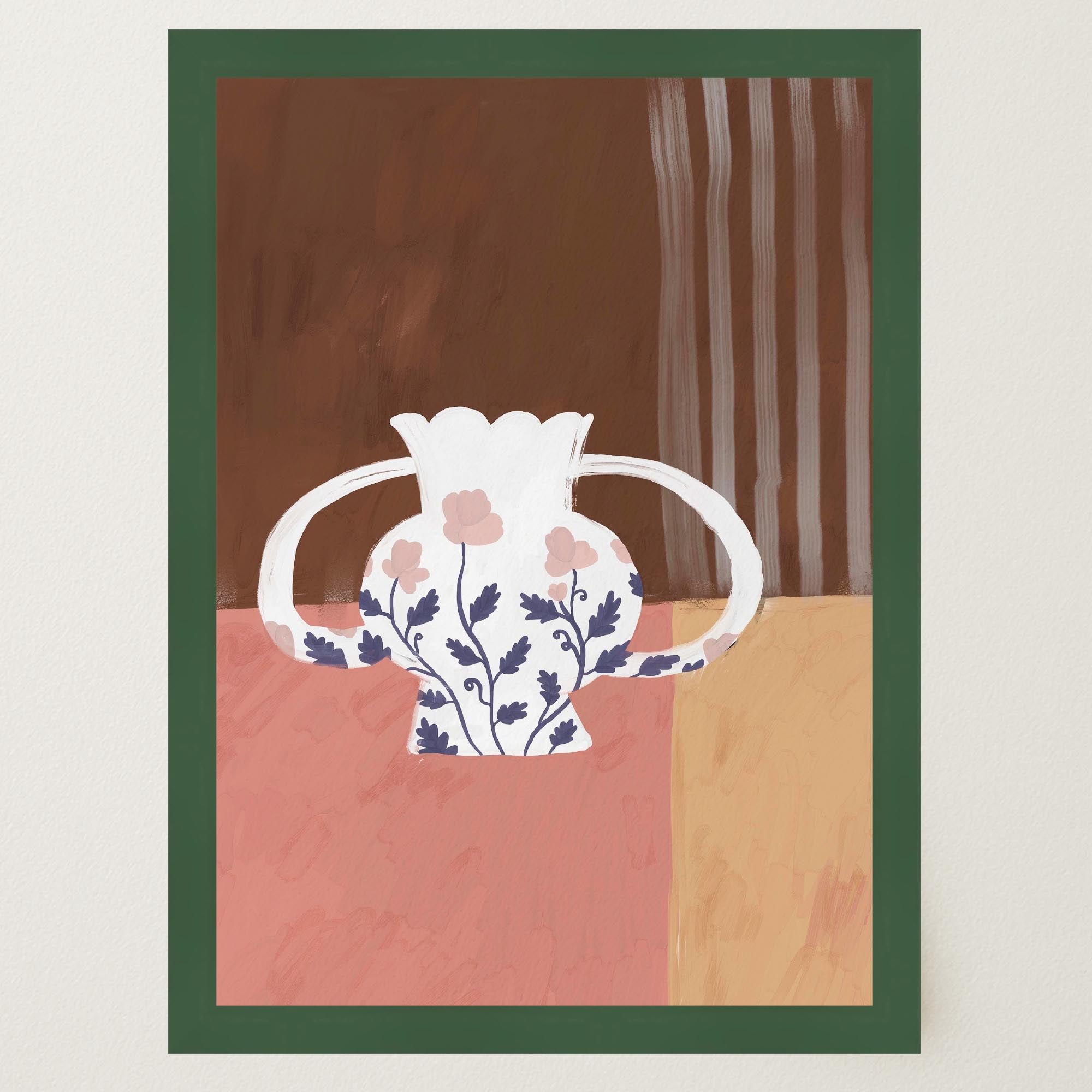 Floral Vase Still Life Wall Art Print-Skudaboo