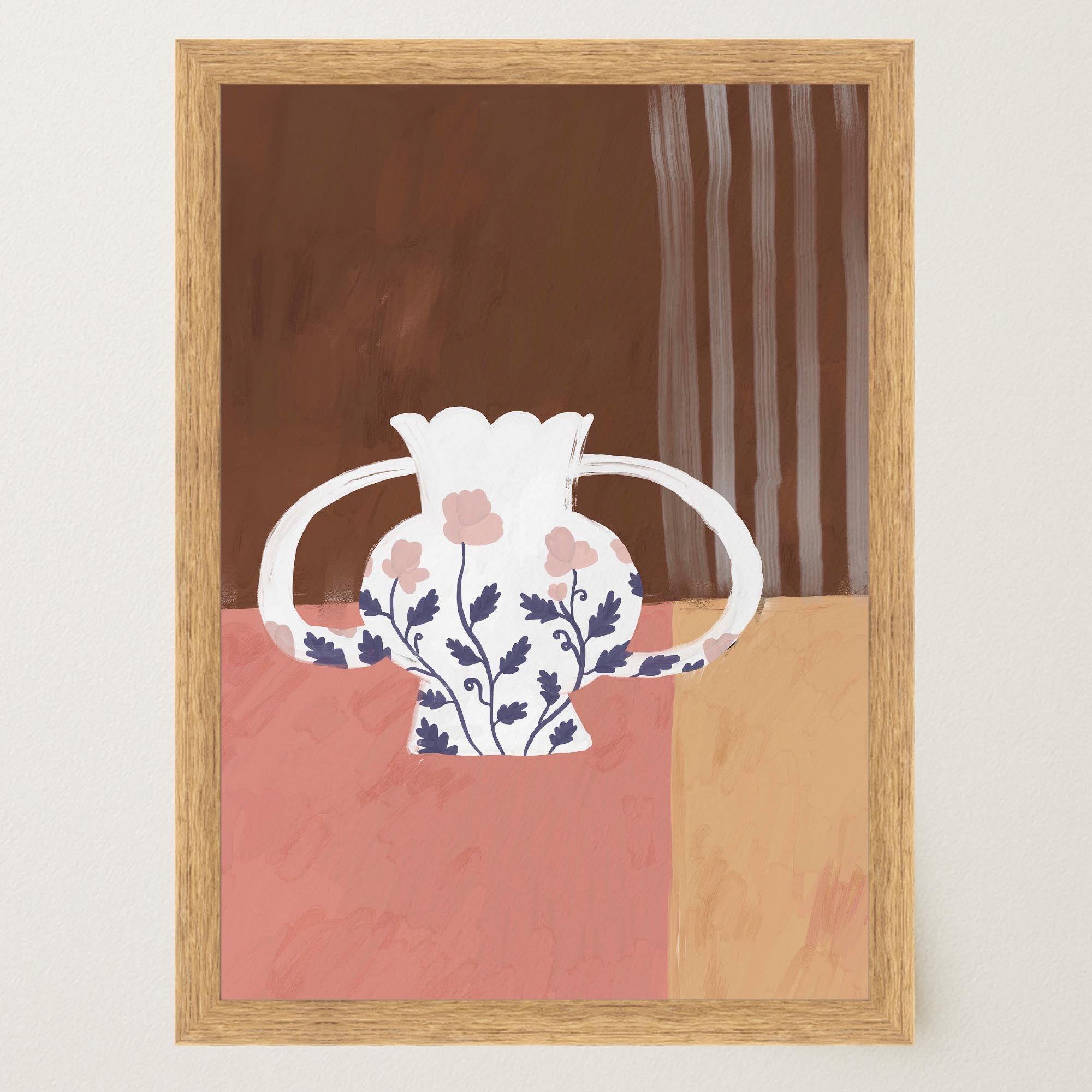 Floral Vase Still Life Wall Art Print-Skudaboo