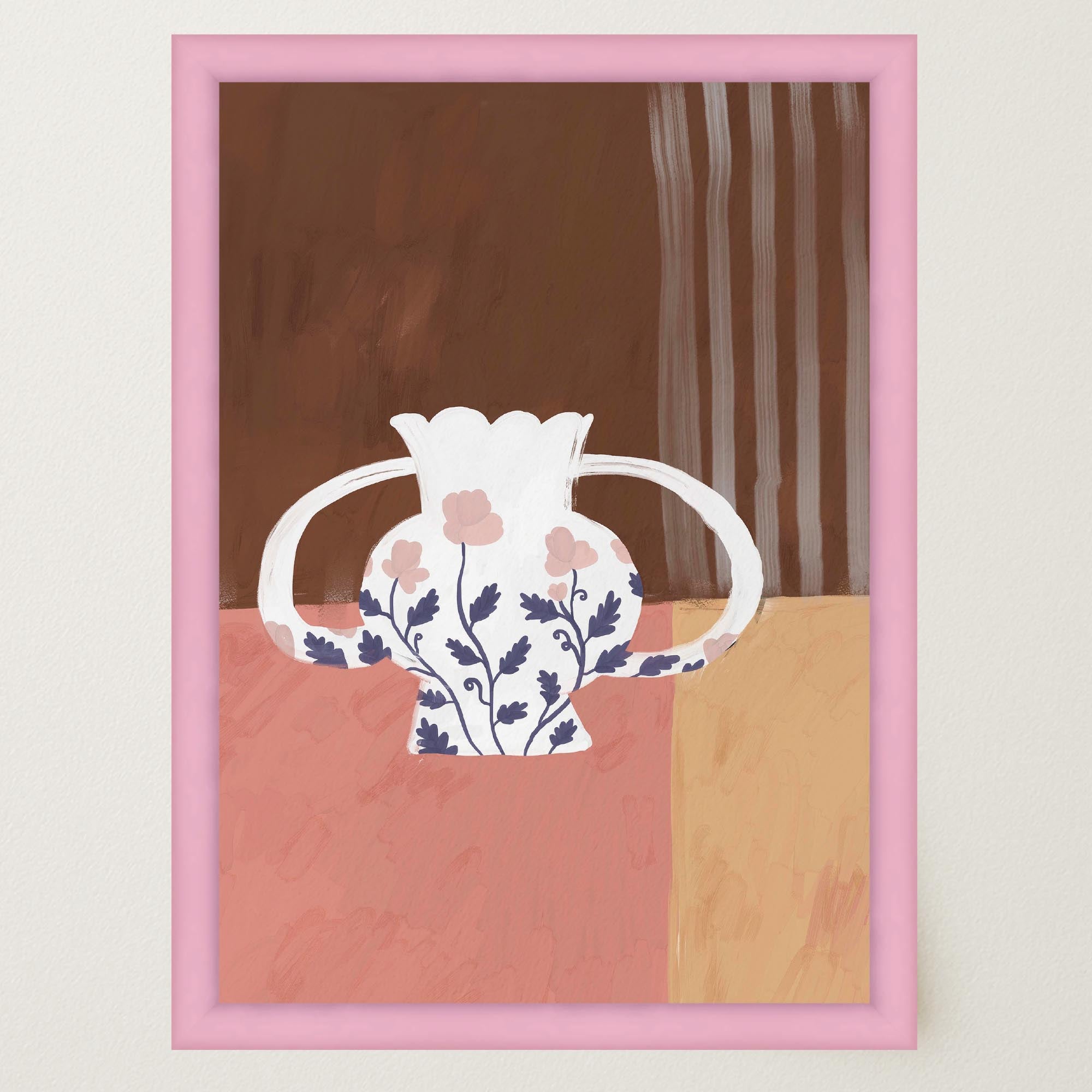 Floral Vase Still Life Wall Art Print-Skudaboo
