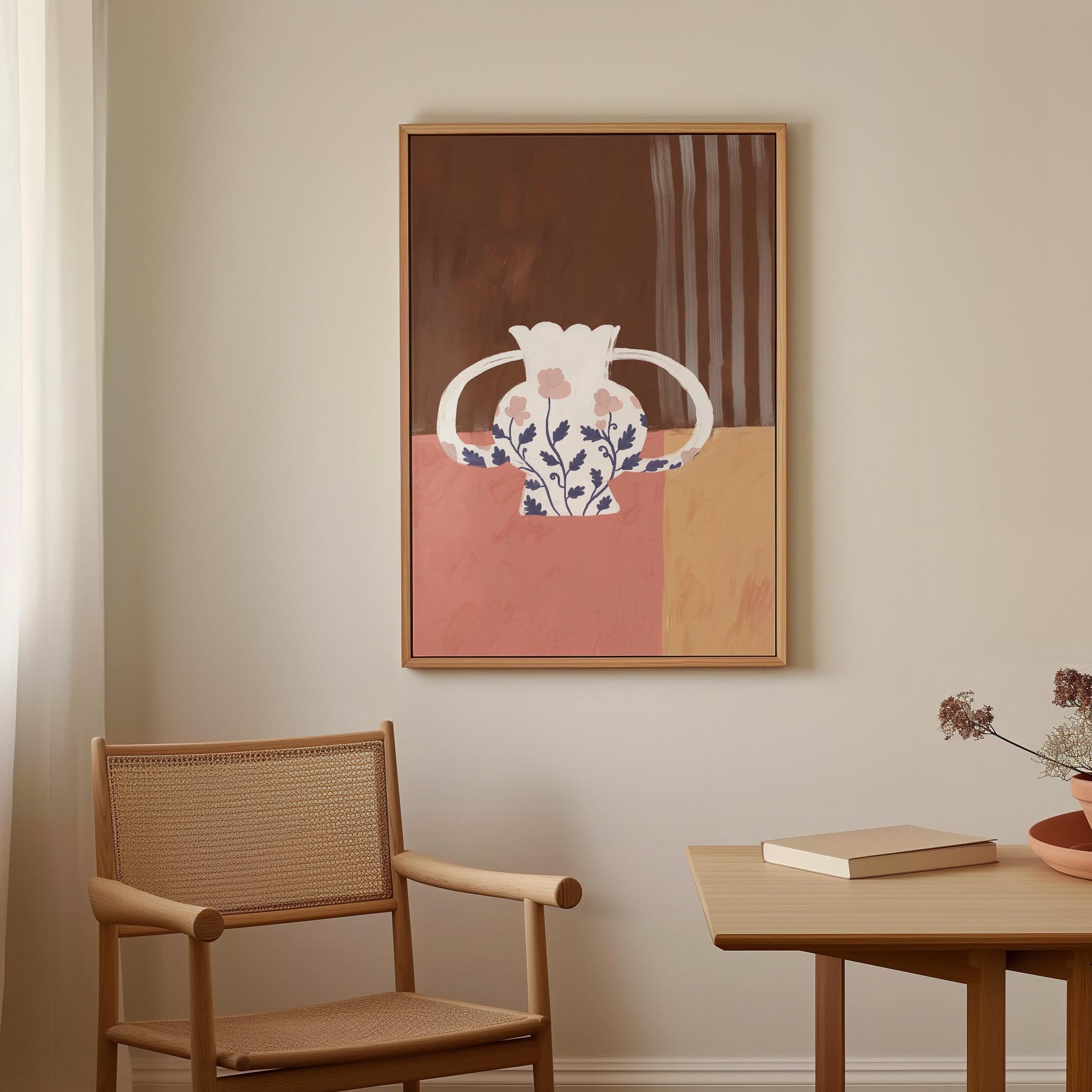 Floral Vase Still Life Wall Art Print-Skudaboo