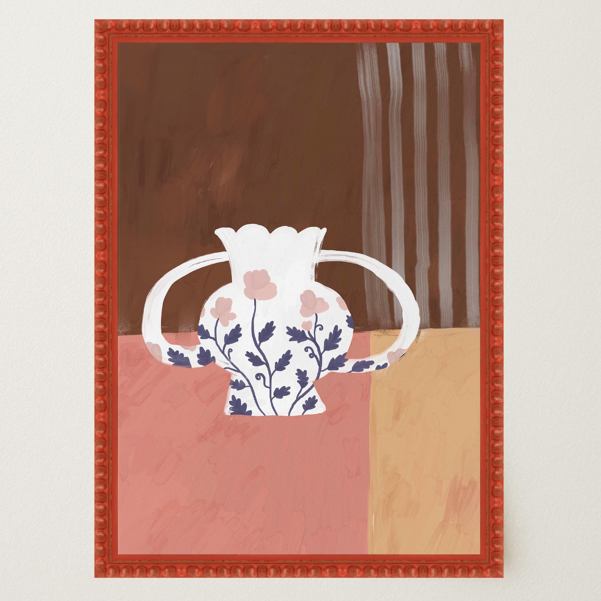 Floral Vase Still Life Wall Art Print-Skudaboo