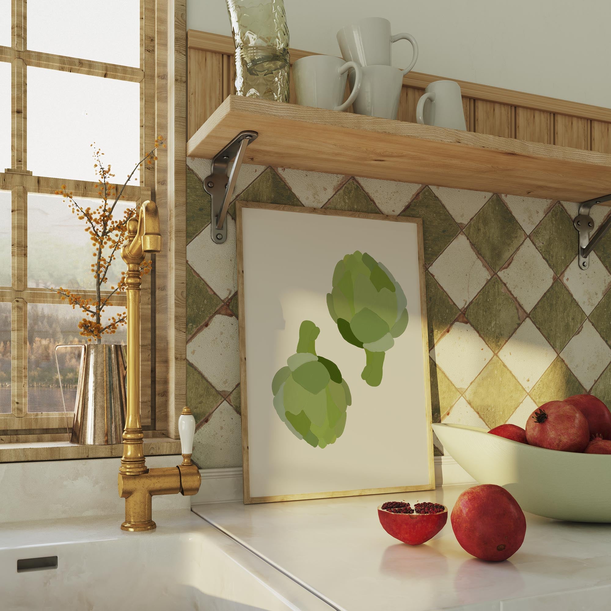 Artichoke Kitchen Wall Art Print-Skudaboo