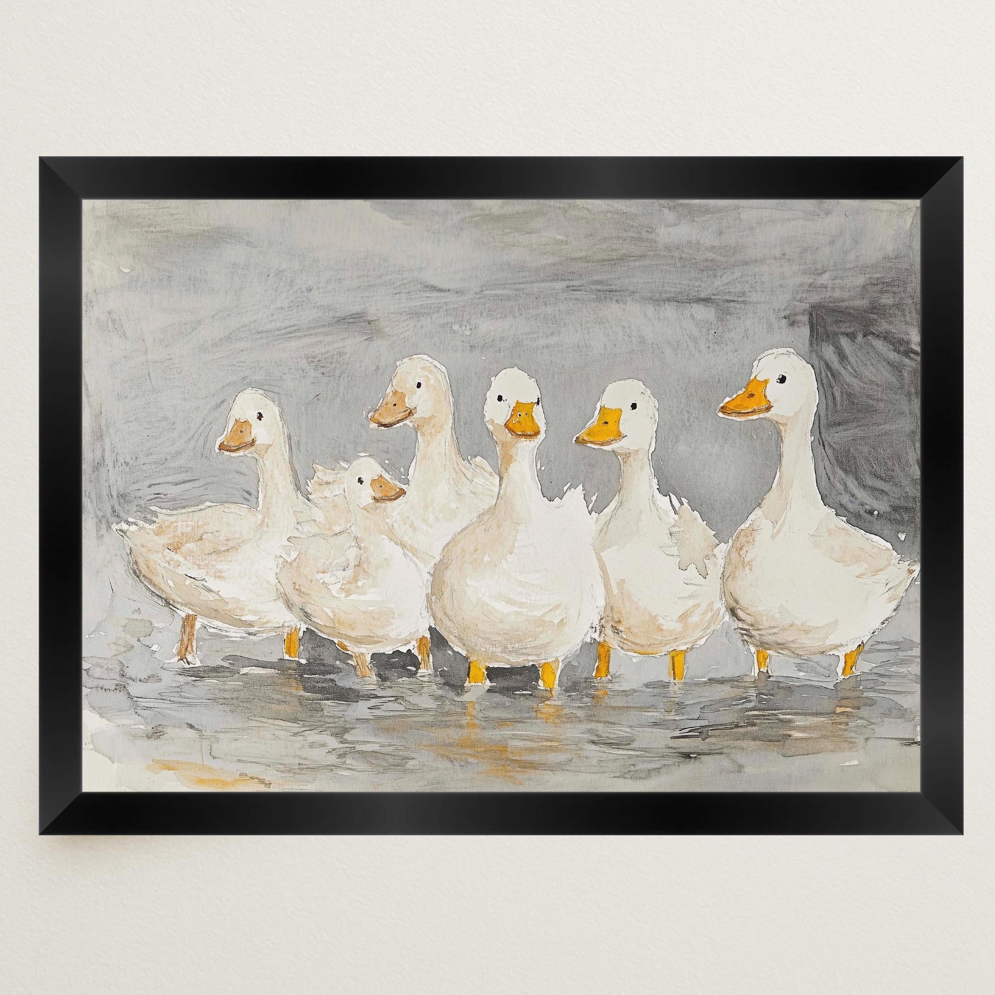 Flock of Ducks Nursery Wall Art Print-Skudaboo