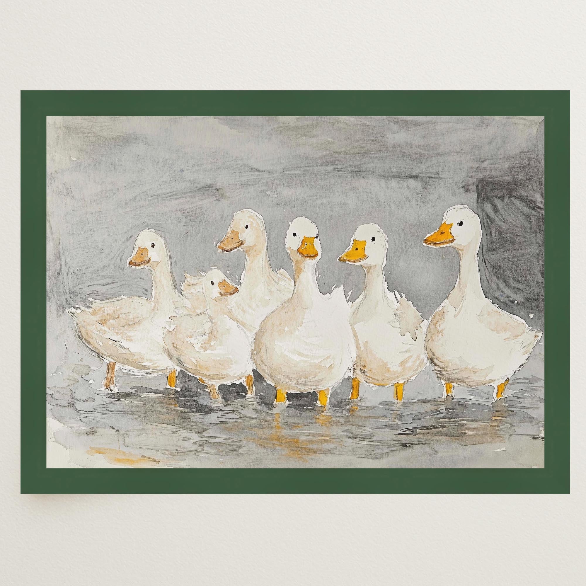 Flock of Ducks Nursery Wall Art Print-Skudaboo
