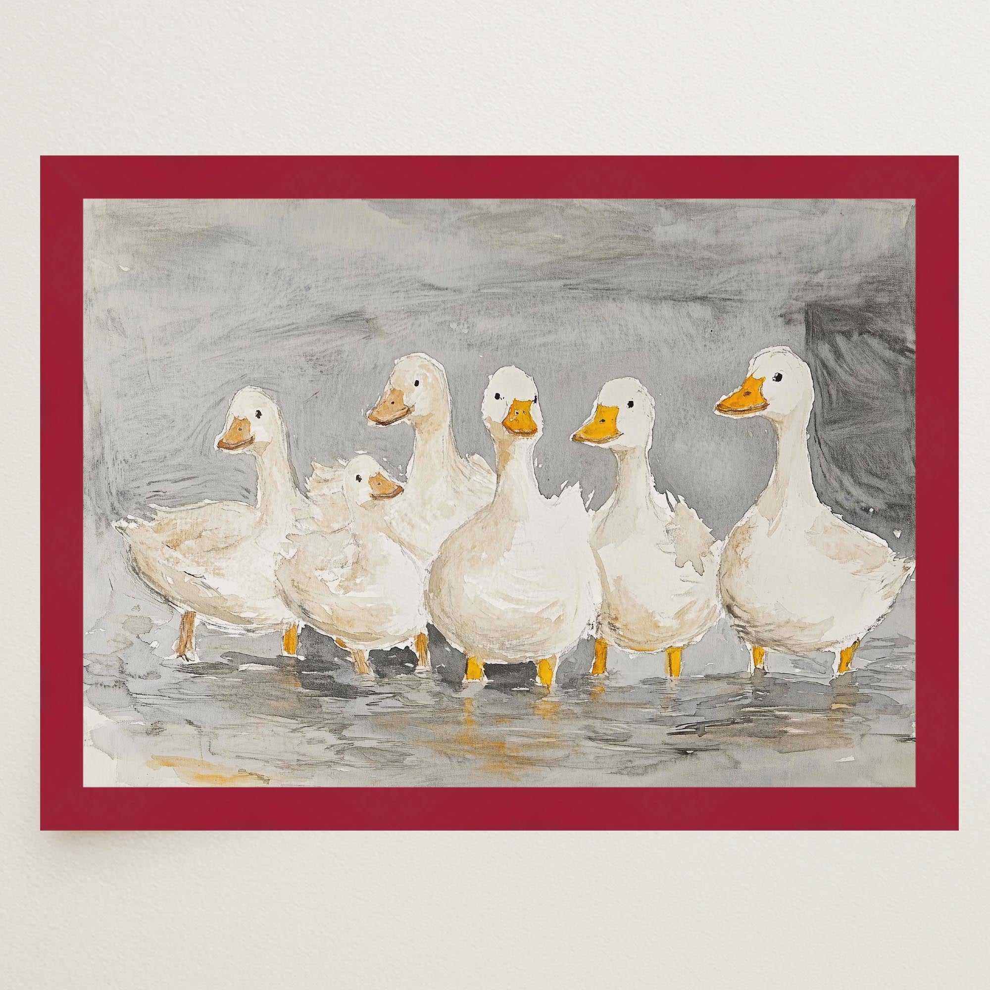 Flock of Ducks Nursery Wall Art Print-Skudaboo