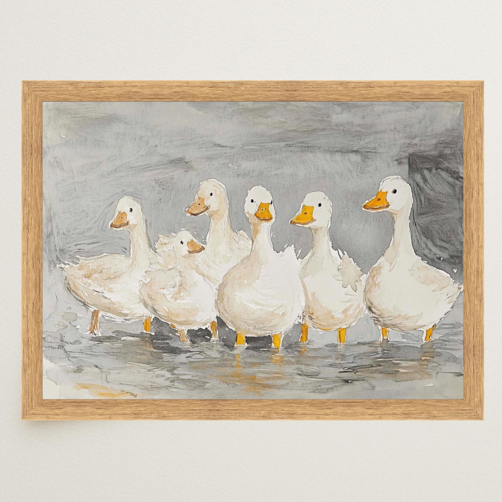Flock of Ducks Nursery Wall Art Print-Skudaboo