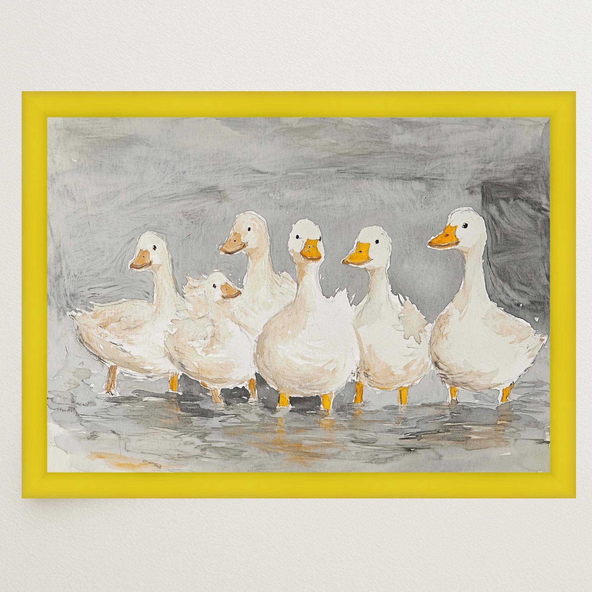 Flock of Ducks Nursery Wall Art Print-Skudaboo