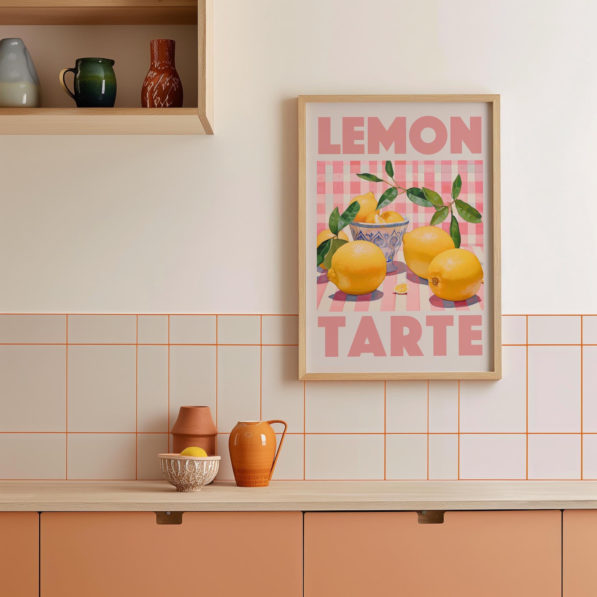 Lemon Tarte Still Life Retro Kitchen Wall Art Print-Skudaboo