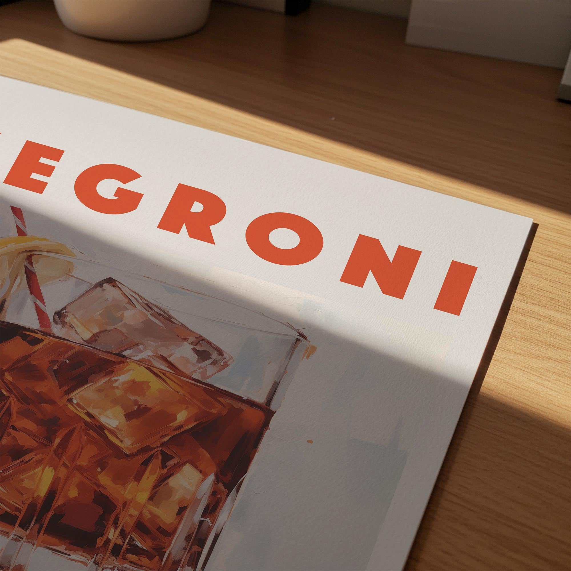 Negroni Cocktail Retro Wall Art Print-Skudaboo
