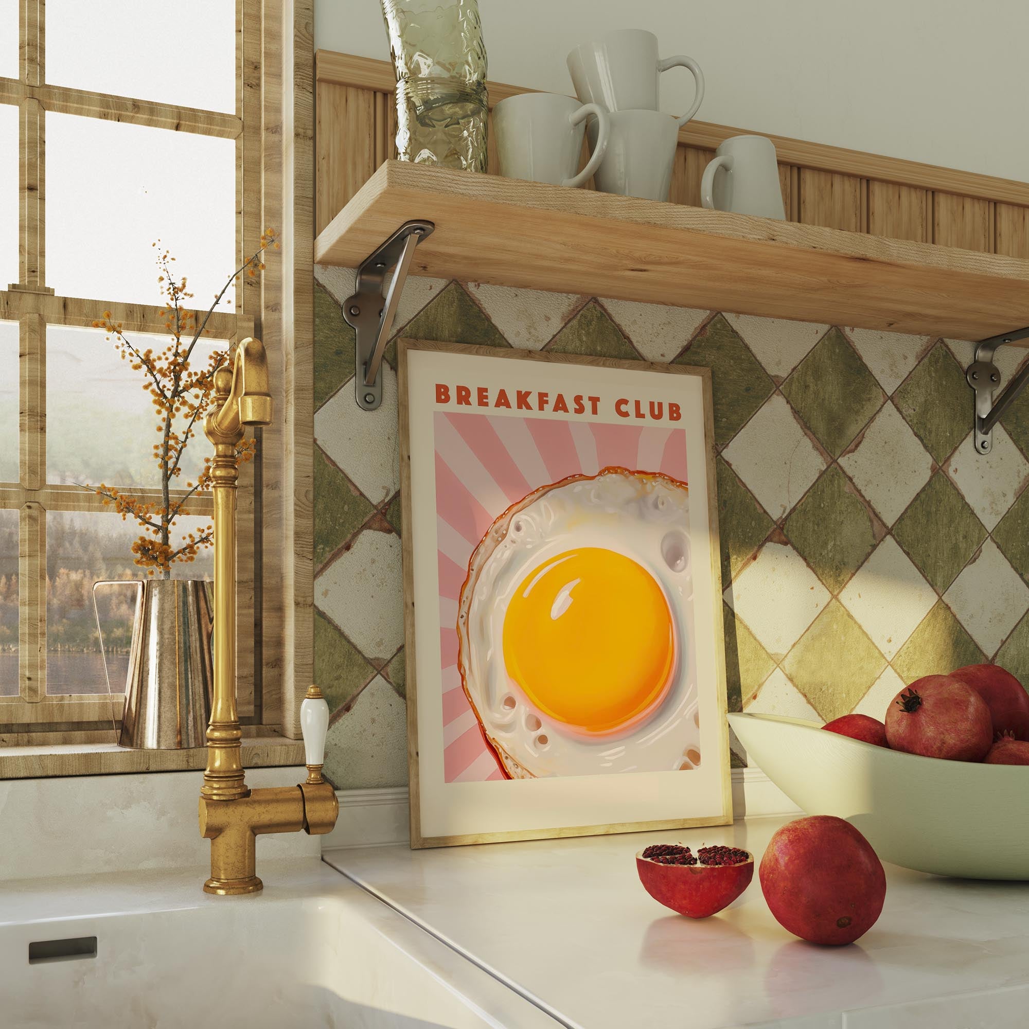 Breakfast Club Fried Egg Wall Art Print-Skudaboo