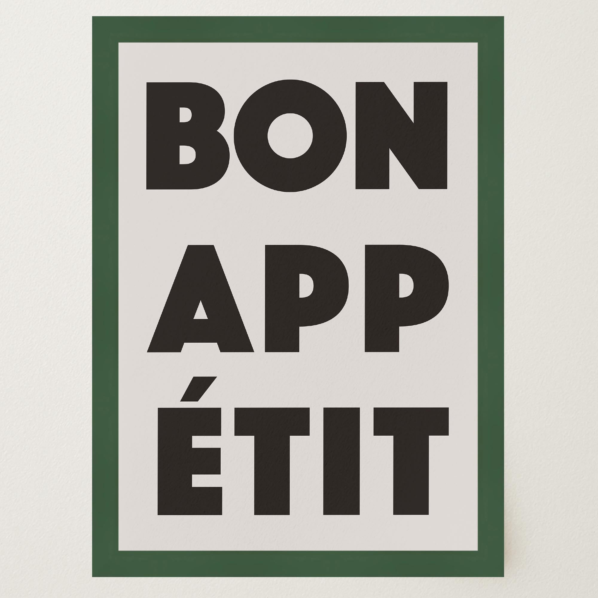 Bon Appetit Black Typography French Kitchen Wall Art Print-Skudaboo