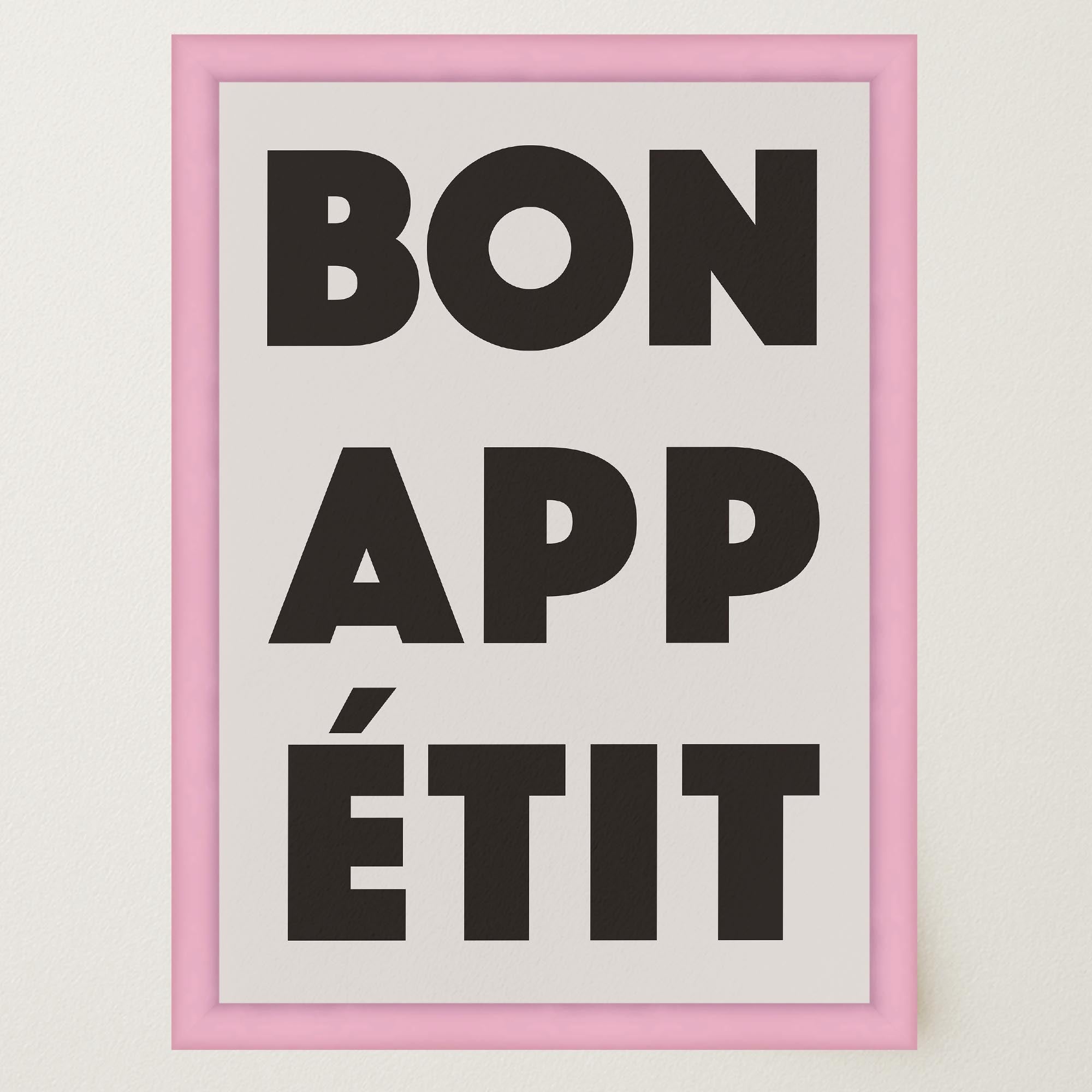 Bon Appetit Black Typography French Kitchen Wall Art Print-Skudaboo