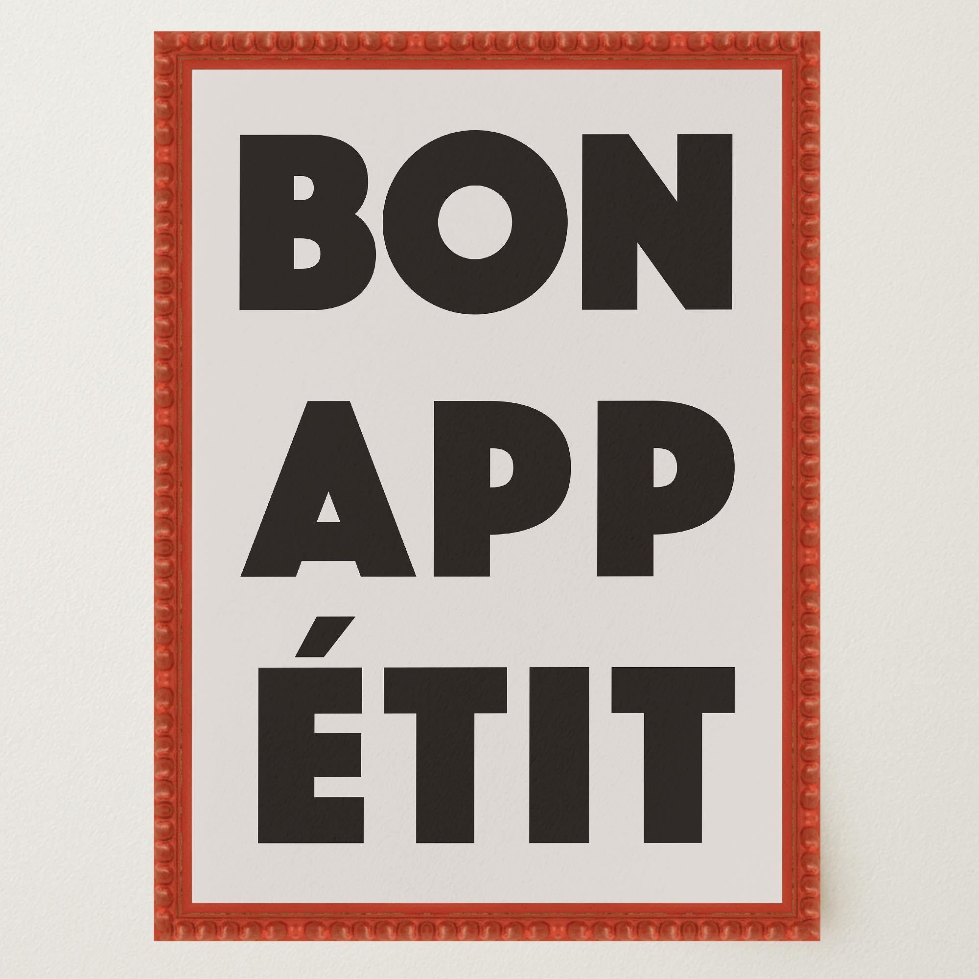 Bon Appetit Black Typography French Kitchen Wall Art Print-Skudaboo