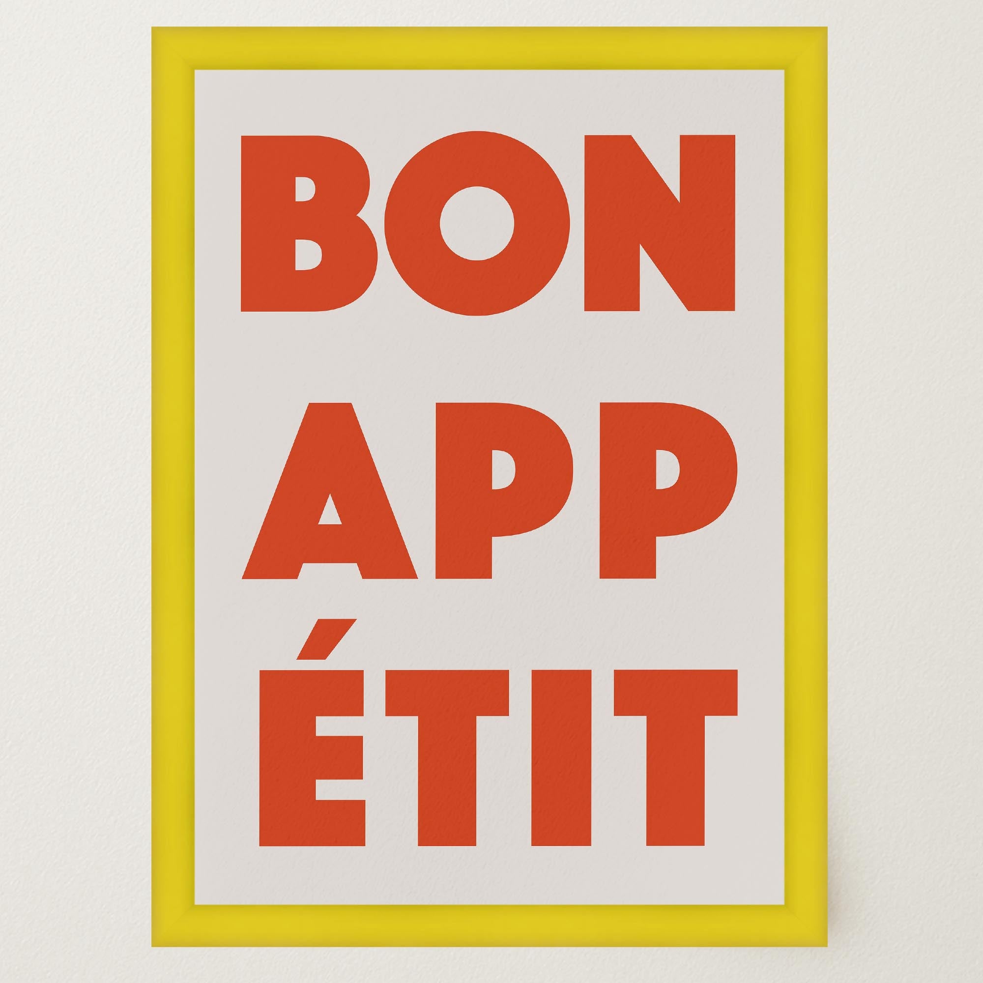 Bon Appetit Red Typography French Kitchen Wall Art Print-Skudaboo