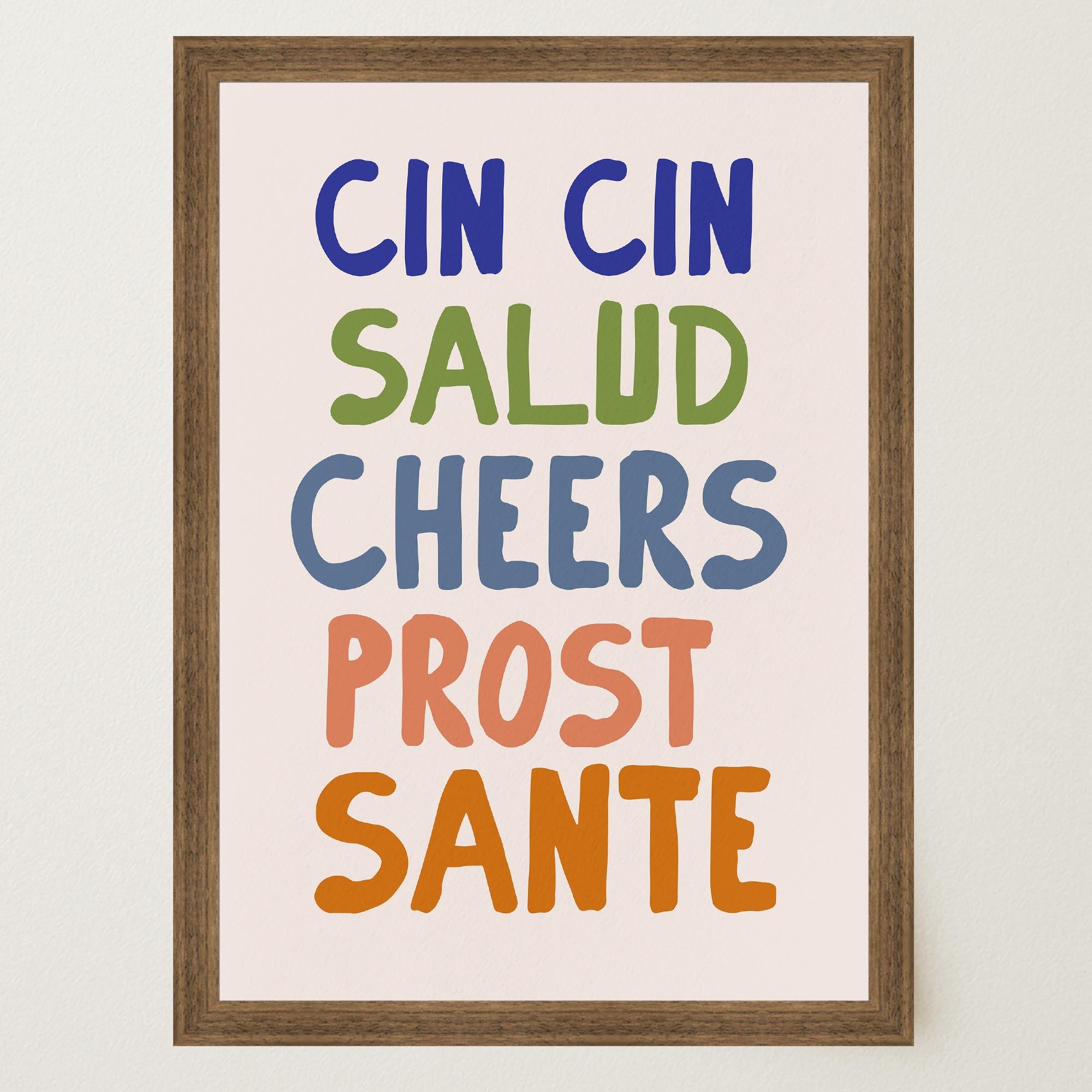 Cin Cin Salute Italian Bar Typography Wall Art Print-Skudaboo