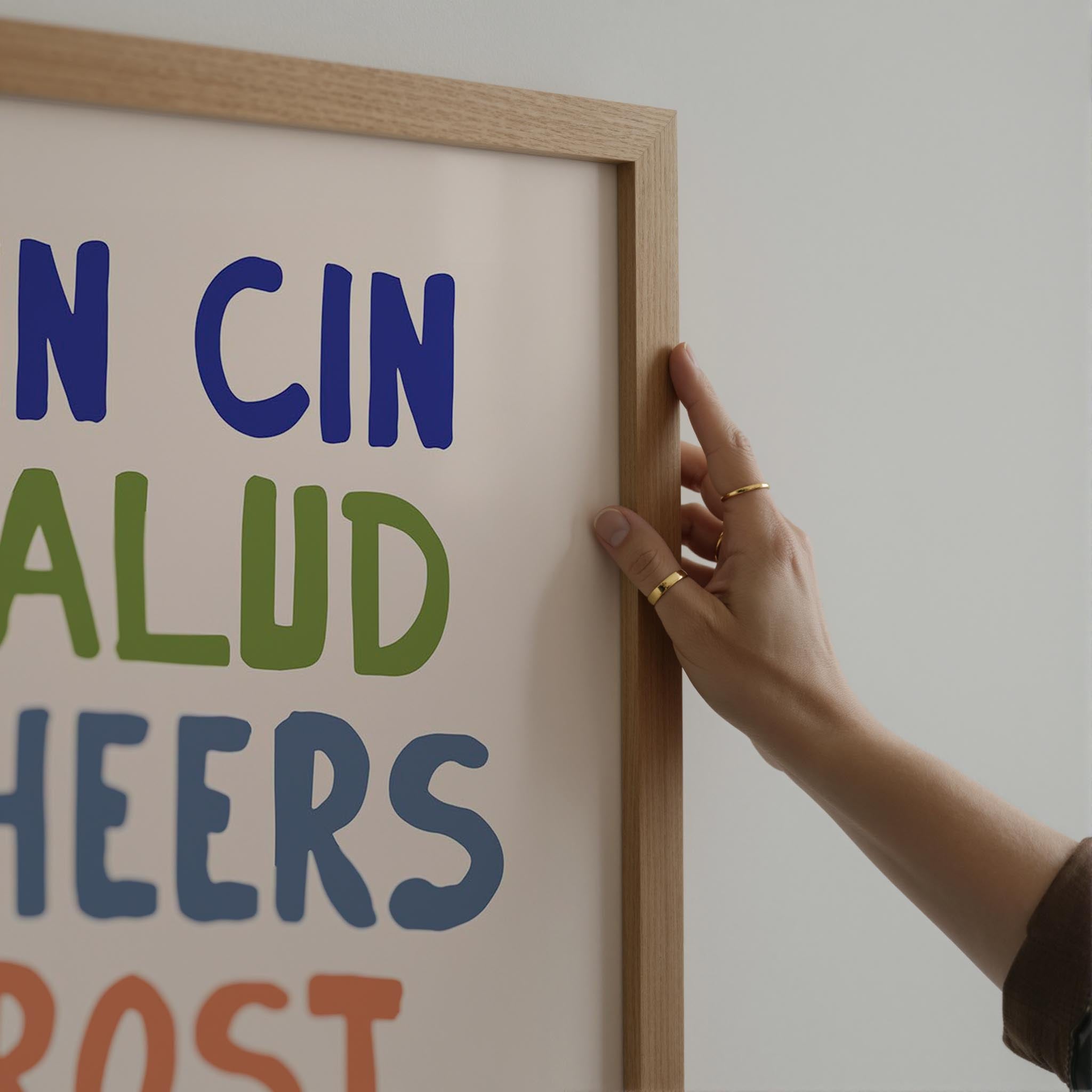 Cin Cin Salute Italian Bar Typography Wall Art Print-Skudaboo