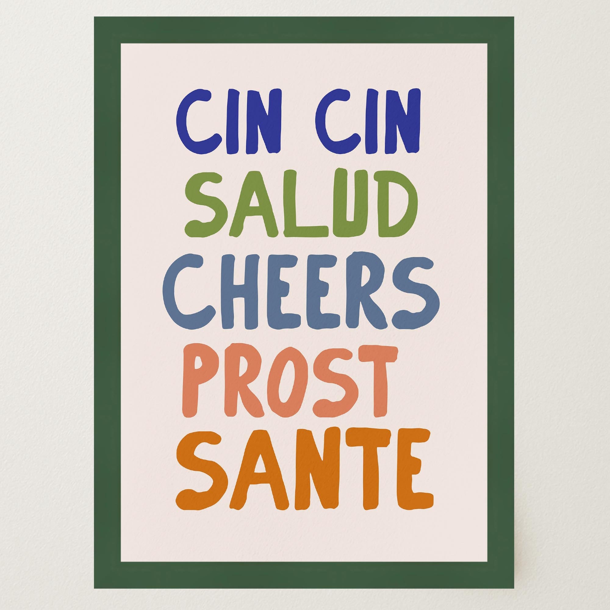 Cin Cin Salute Italian Bar Typography Wall Art Print-Skudaboo