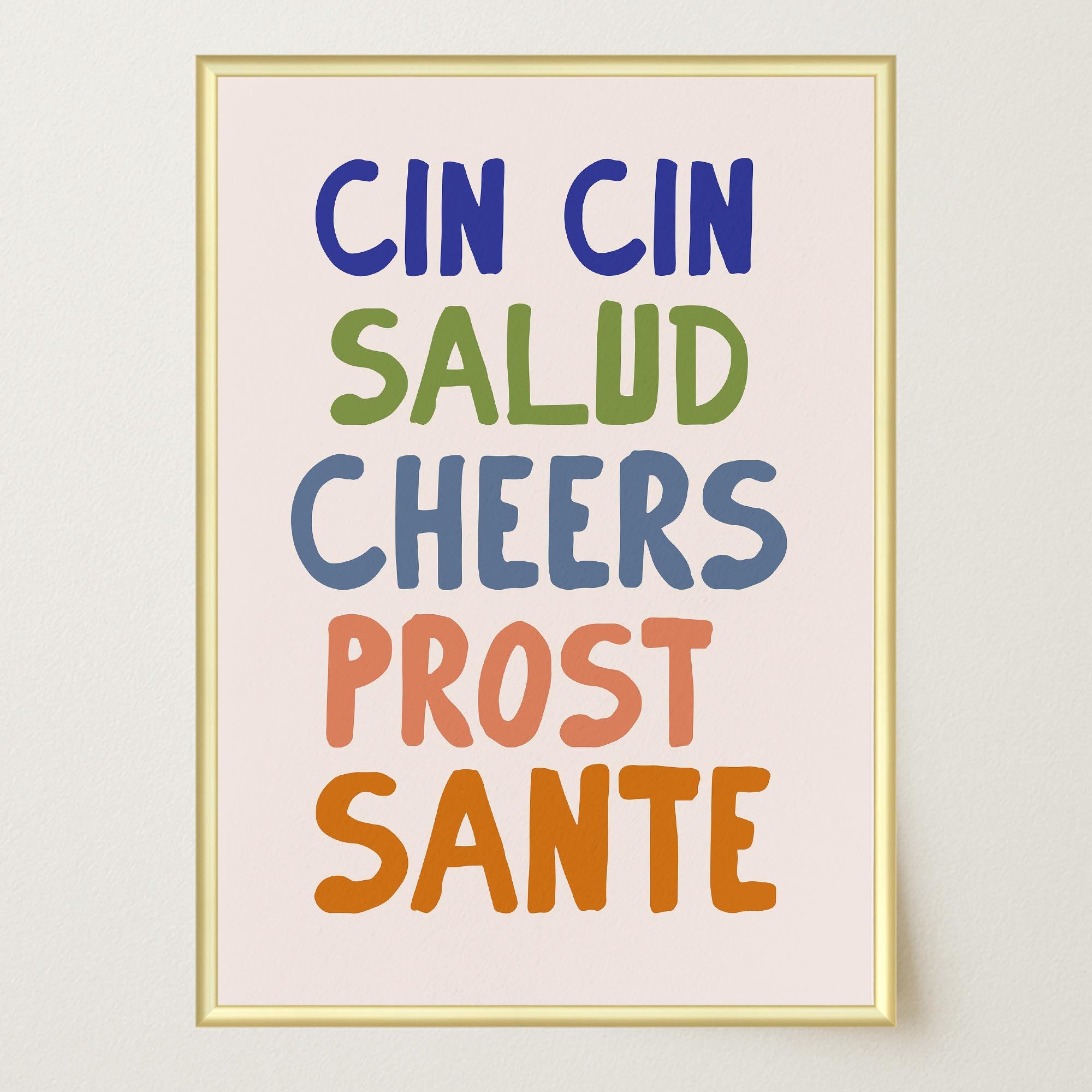 Cin Cin Salute Italian Bar Typography Wall Art Print-Skudaboo