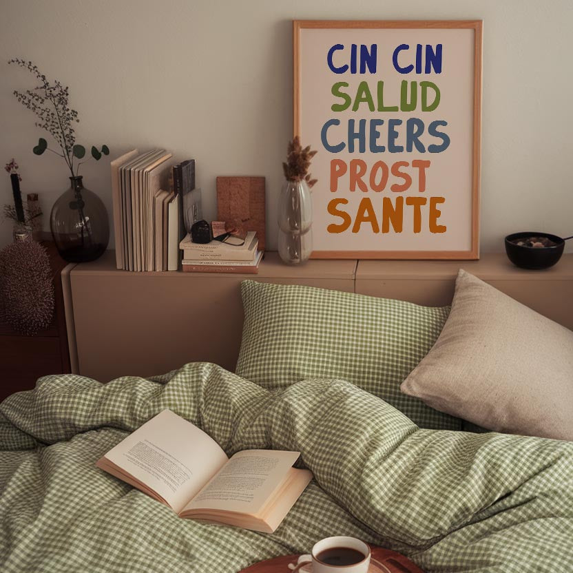 Cin Cin Salute Italian Bar Typography Wall Art Print-Skudaboo