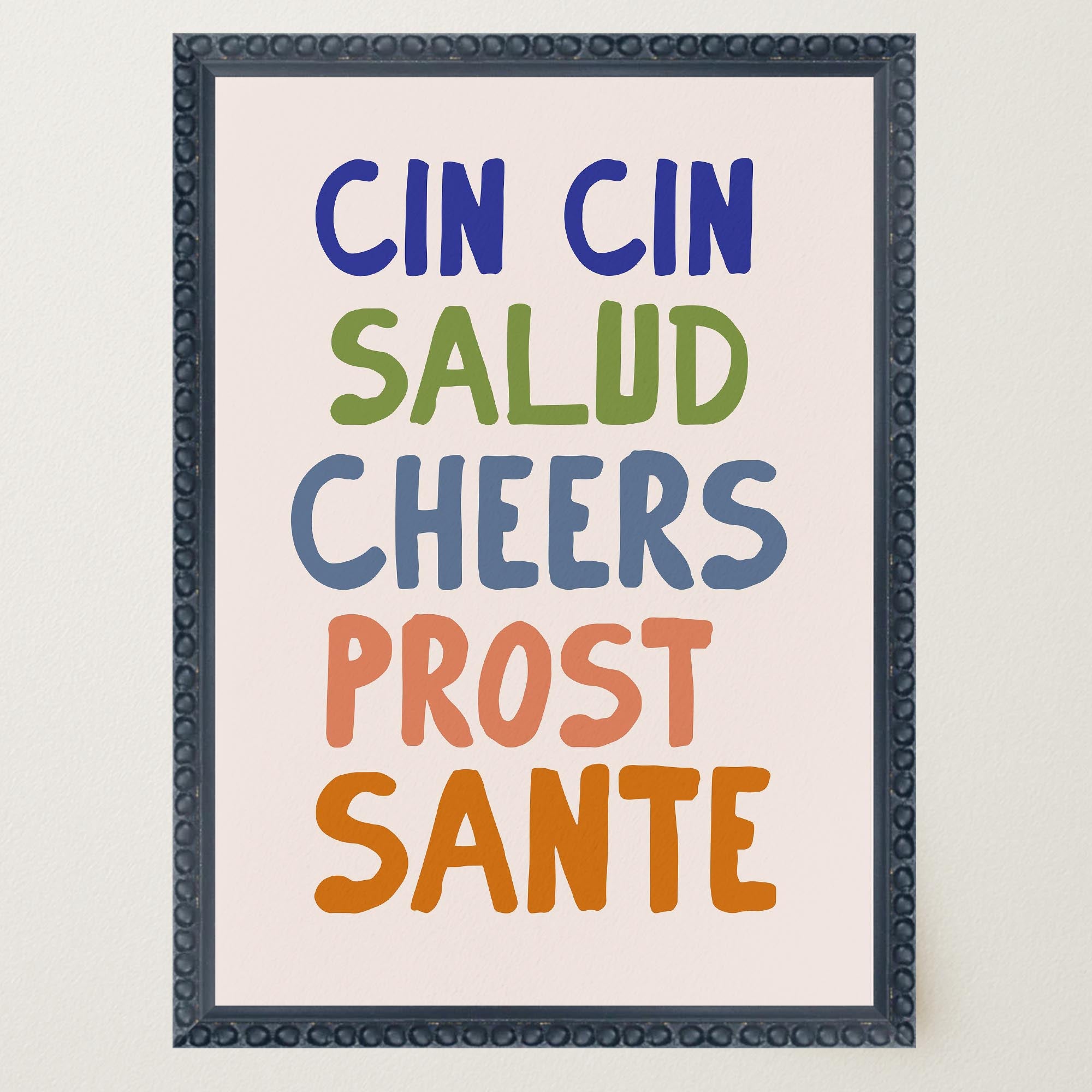 Cin Cin Salute Italian Bar Typography Wall Art Print-Skudaboo