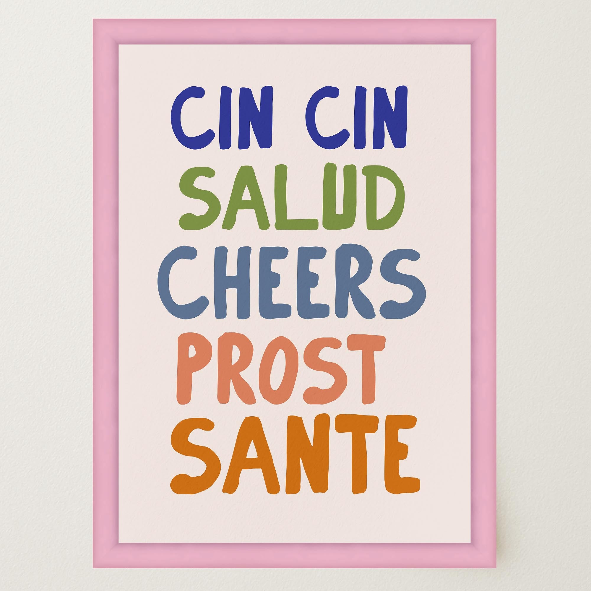 Cin Cin Salute Italian Bar Typography Wall Art Print-Skudaboo
