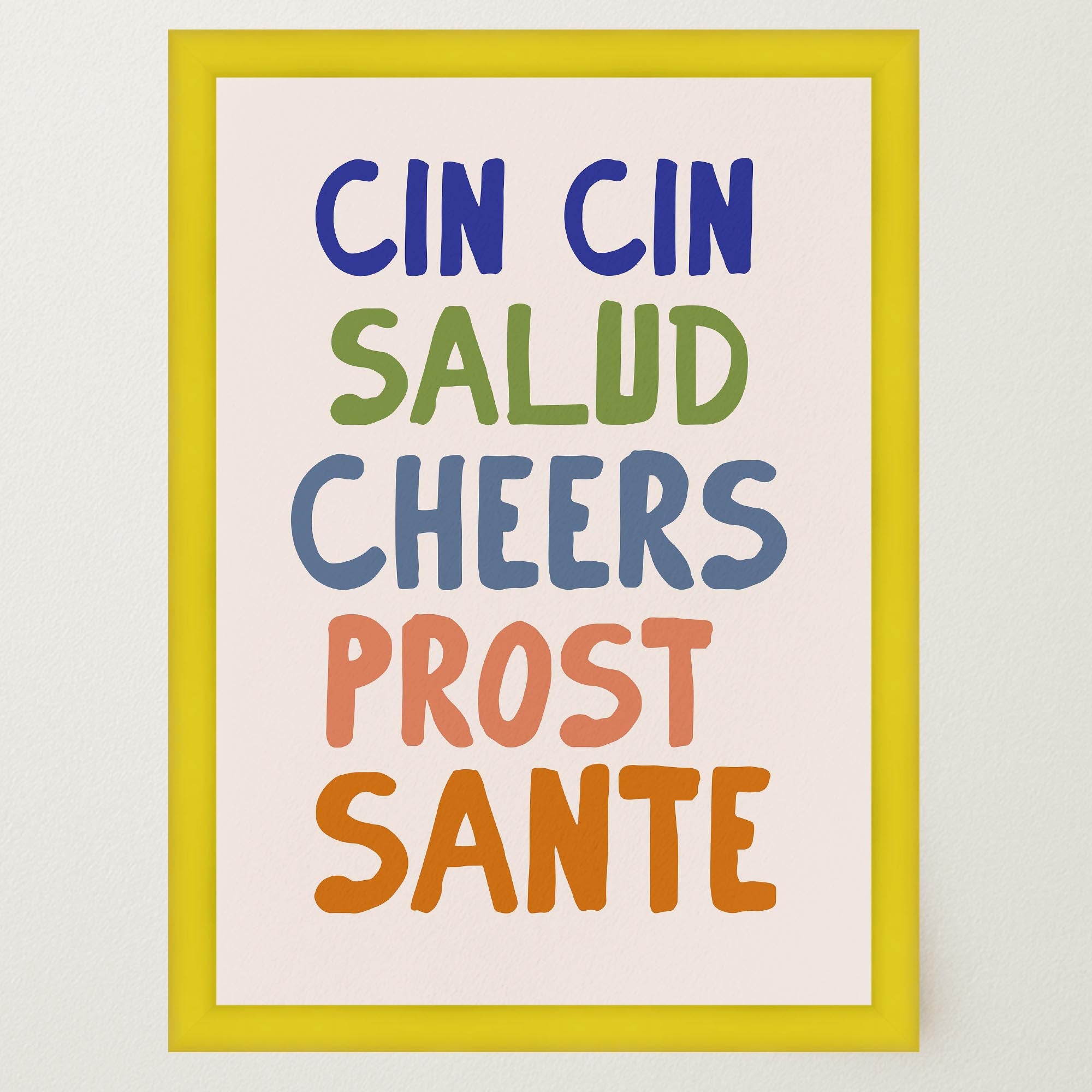 Cin Cin Salute Italian Bar Typography Wall Art Print-Skudaboo