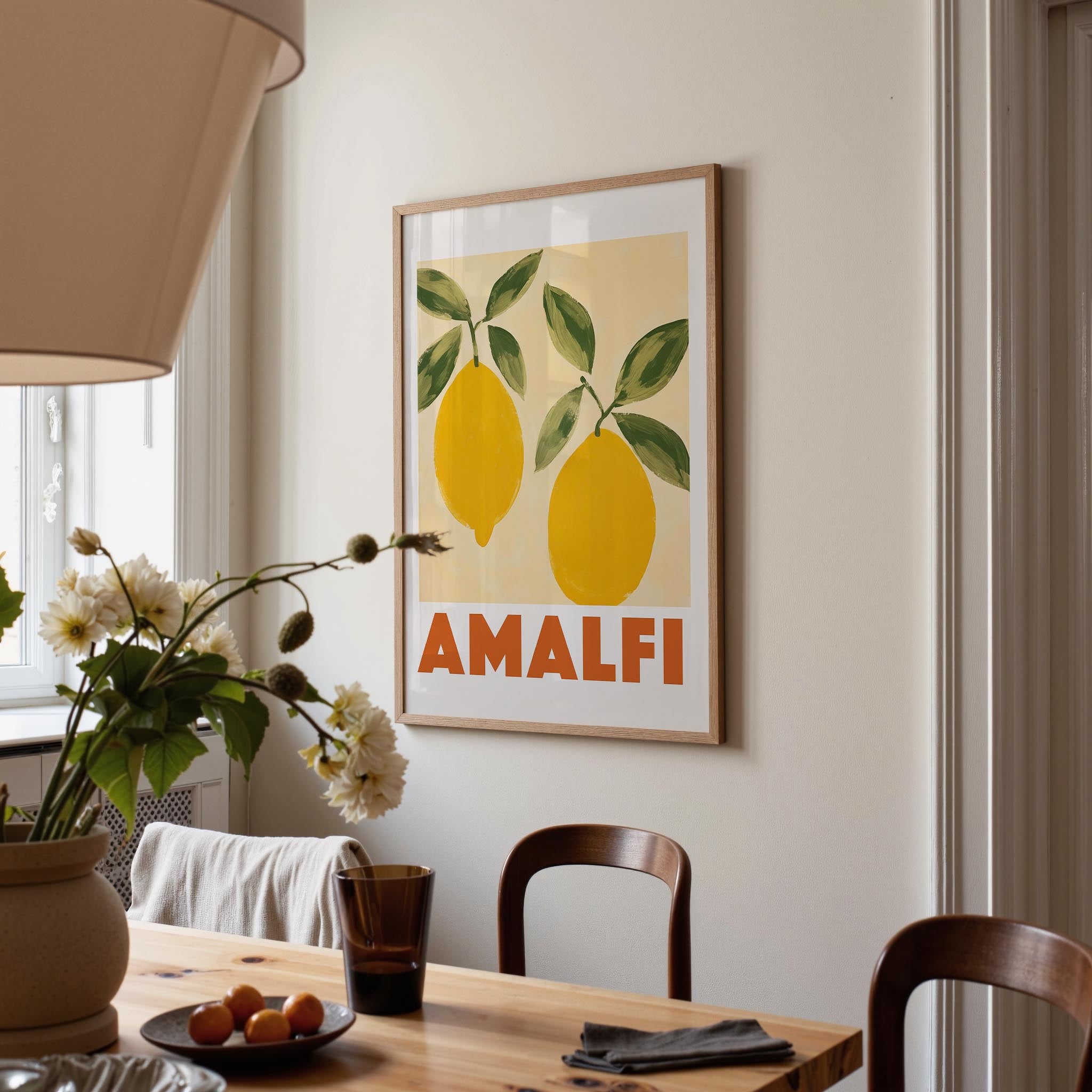 Amalfi Lemons Mediterranean Wall Art Print-Skudaboo