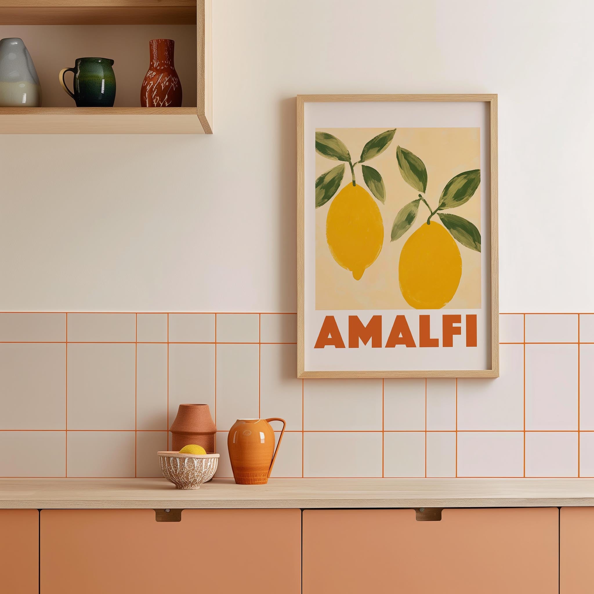 Amalfi Lemons Mediterranean Wall Art Print-Skudaboo