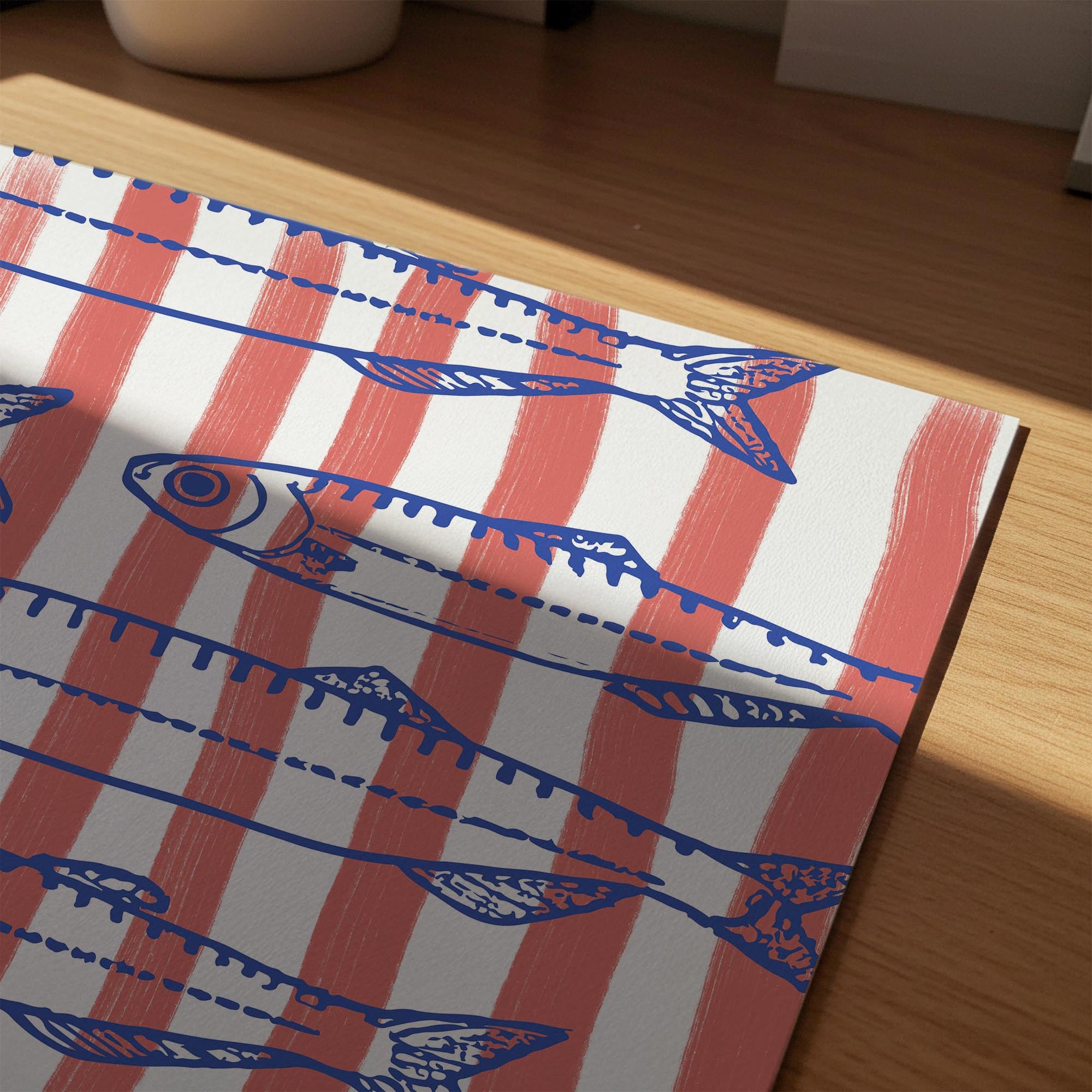 Red Stripe Sardines Wall Art Print-Skudaboo