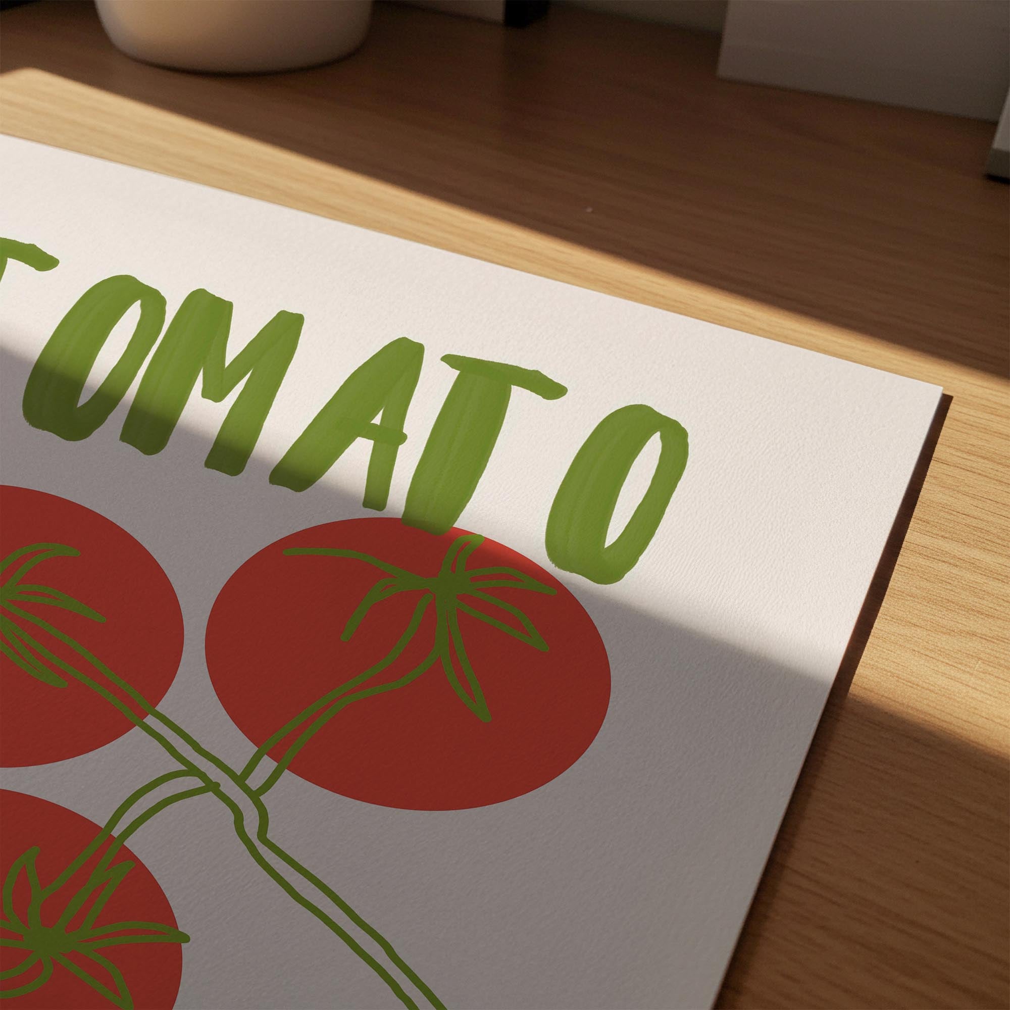 Minimalist Tomato Illustration Wall Art Print-Skudaboo