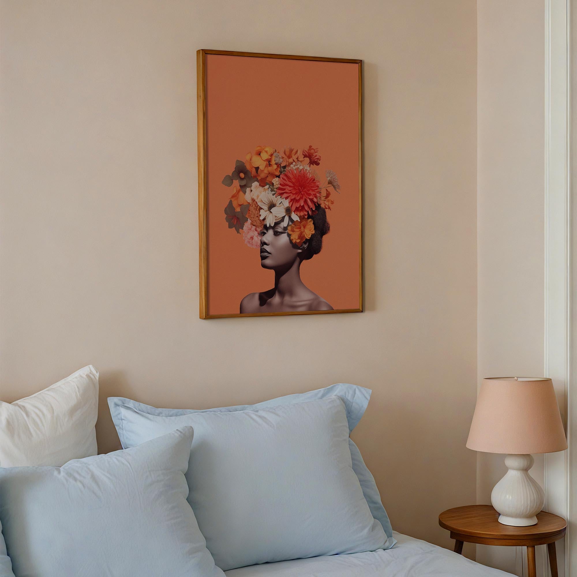 Flower Crown Portrait Wall Art Print-Skudaboo
