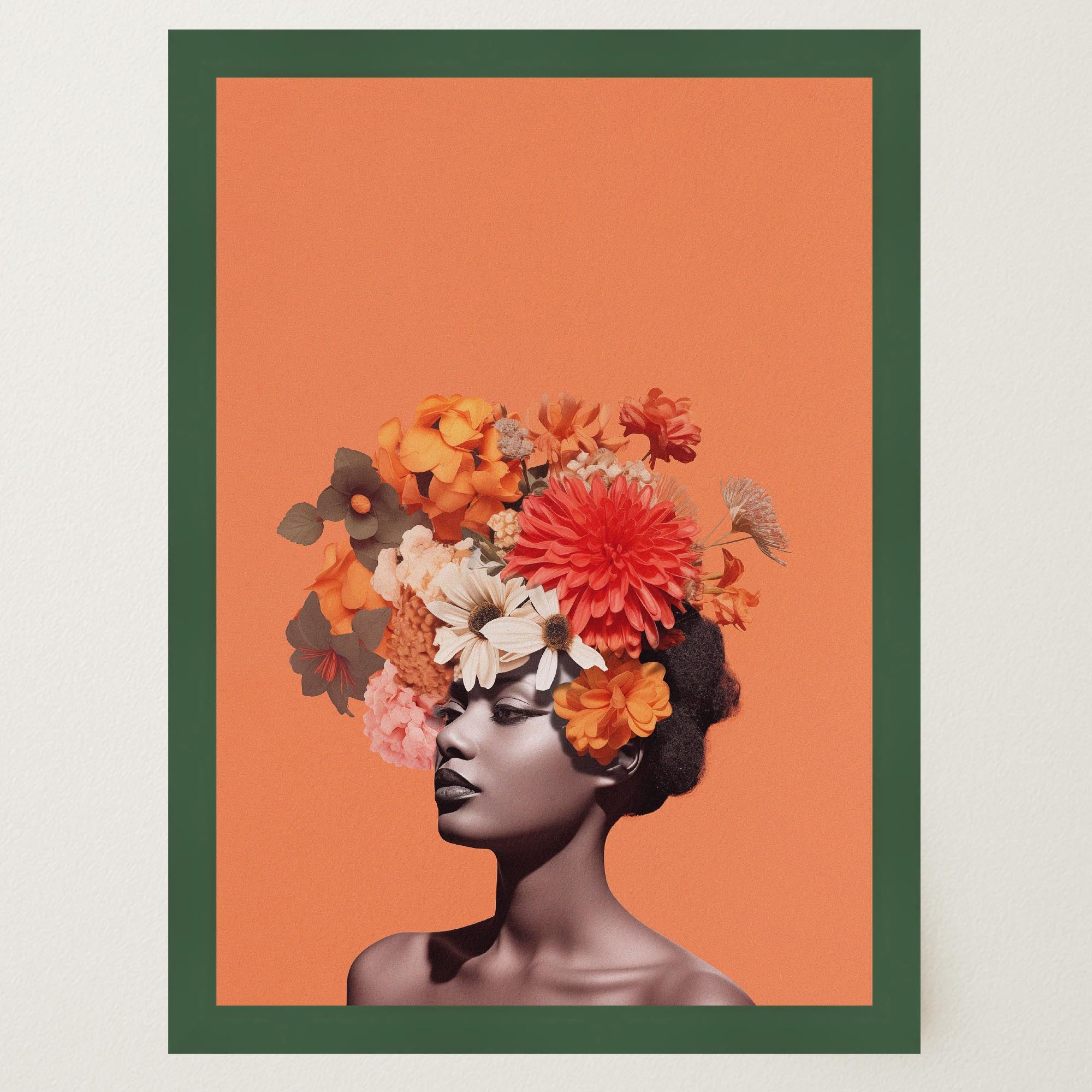 Flower Crown Portrait Wall Art Print-Skudaboo