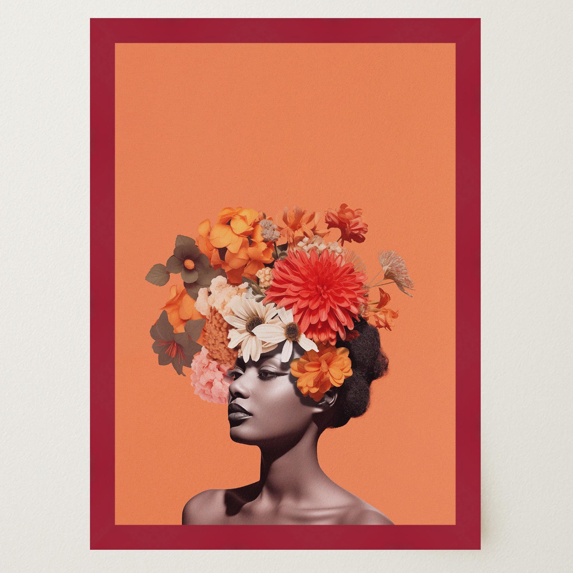 Flower Crown Portrait Wall Art Print-Skudaboo