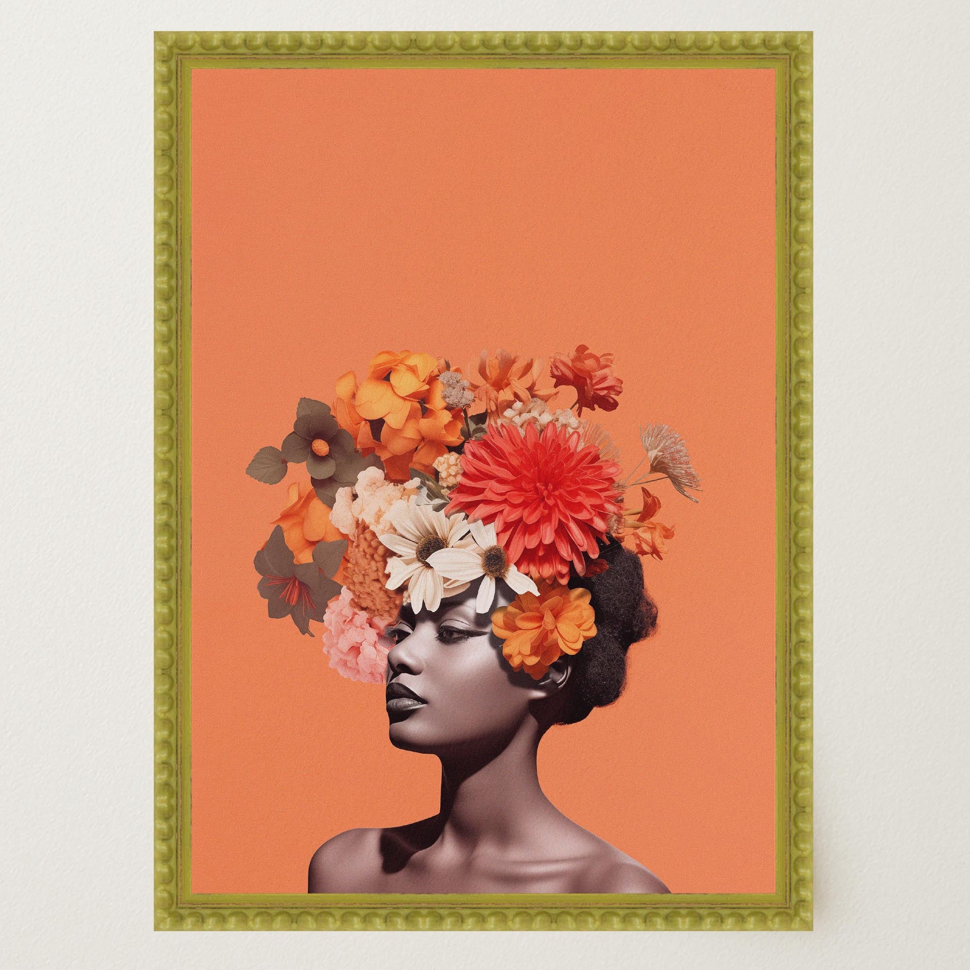 Flower Crown Portrait Wall Art Print-Skudaboo