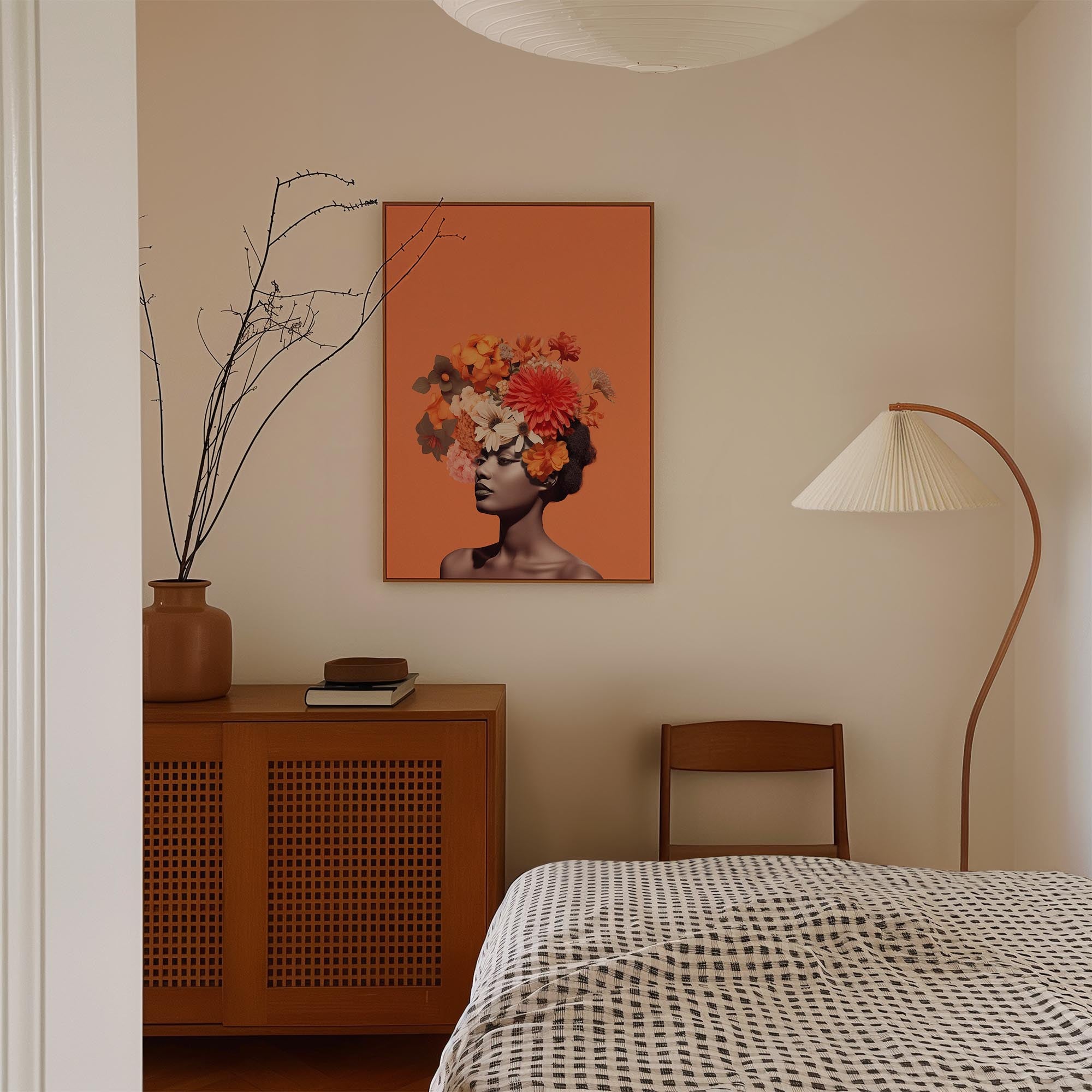 Flower Crown Portrait Wall Art Print-Skudaboo