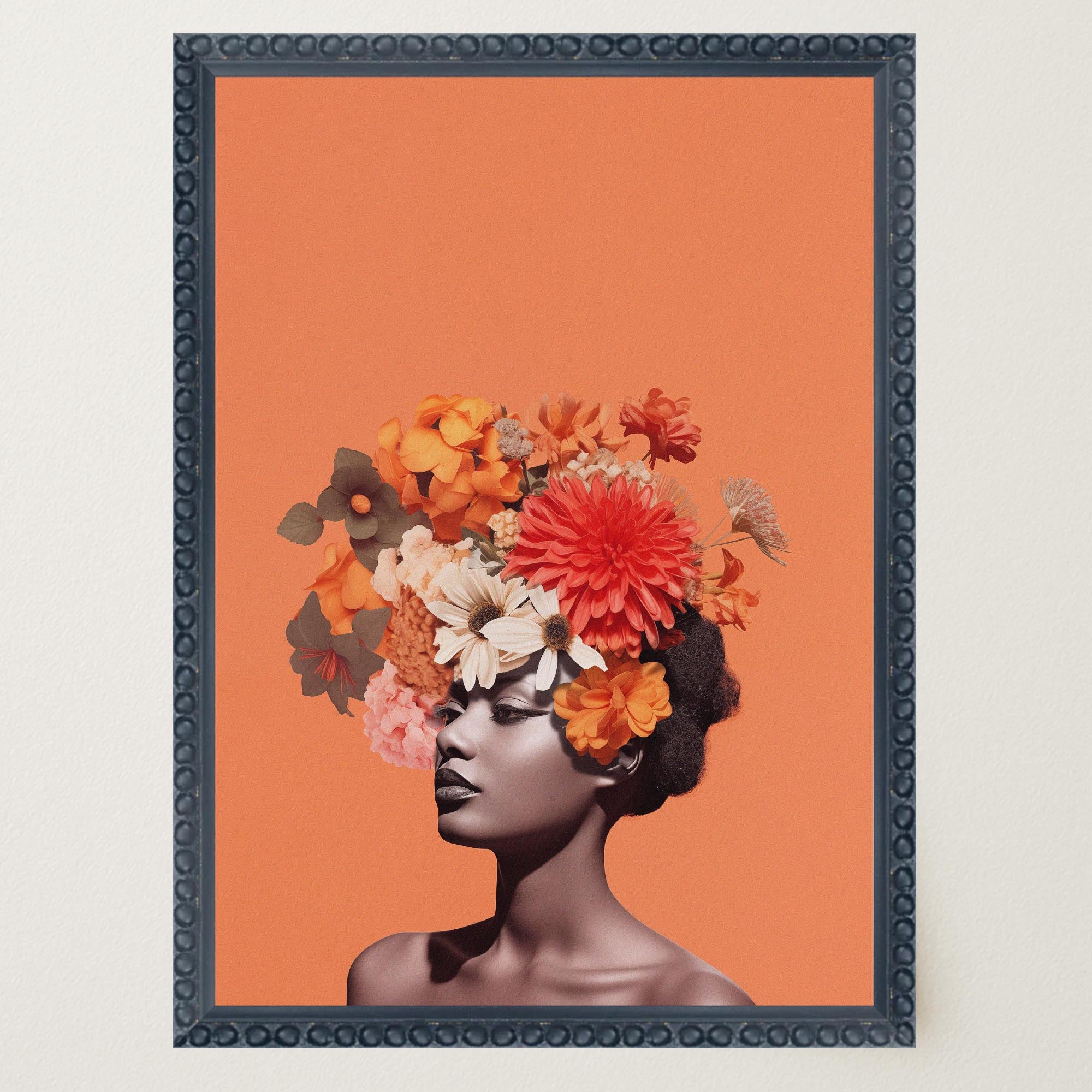 Flower Crown Portrait Wall Art Print-Skudaboo