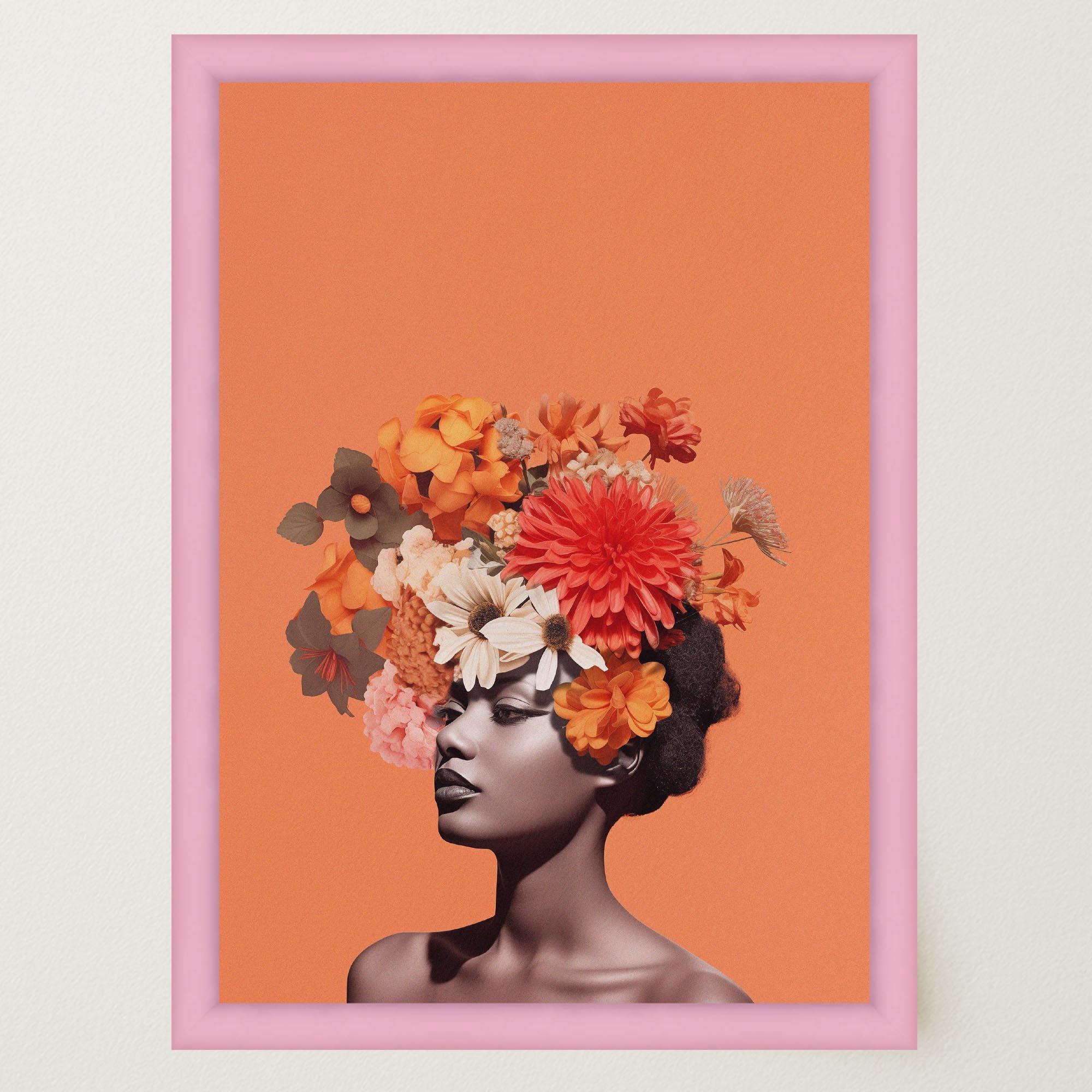 Flower Crown Portrait Wall Art Print-Skudaboo