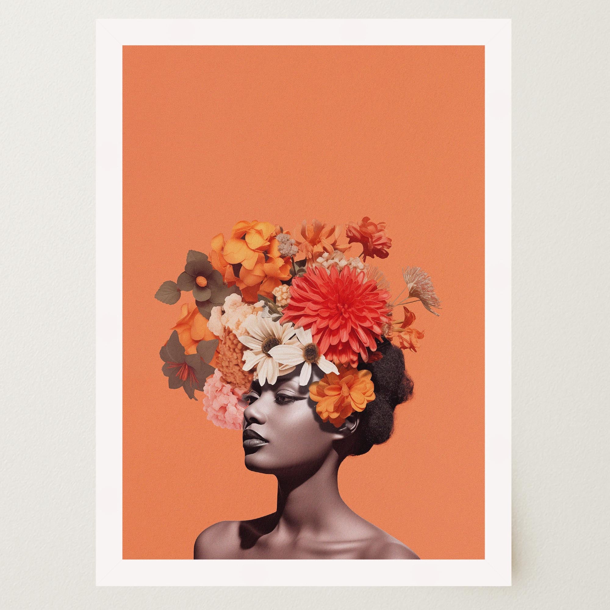 Flower Crown Portrait Wall Art Print-Skudaboo
