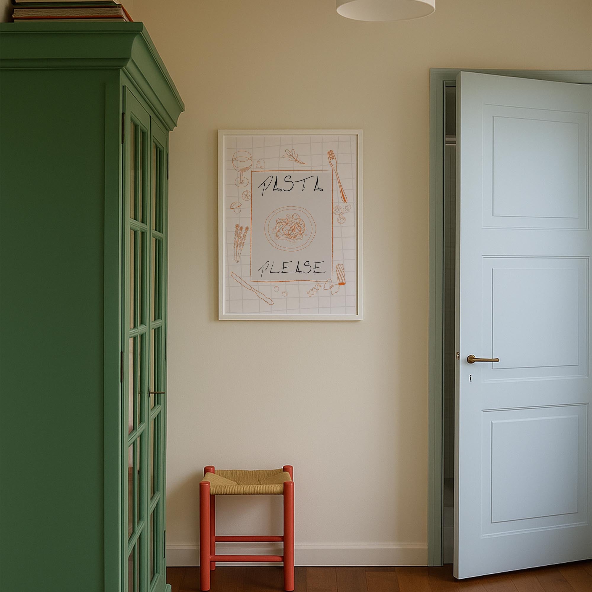 Pasta Please Modern Wall Art Print-Skudaboo