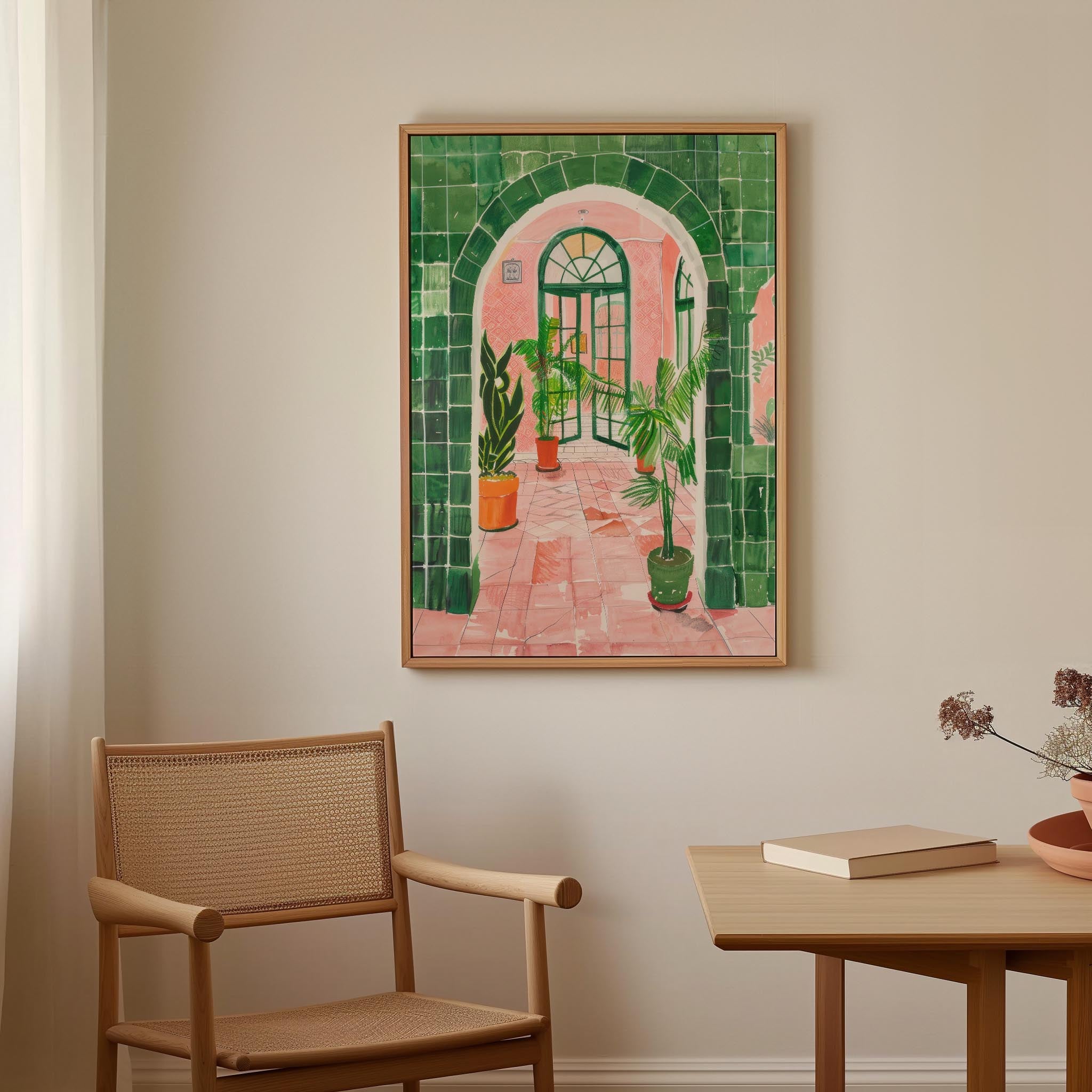 Mediterranean Garden Archway Wall Art Print-Skudaboo