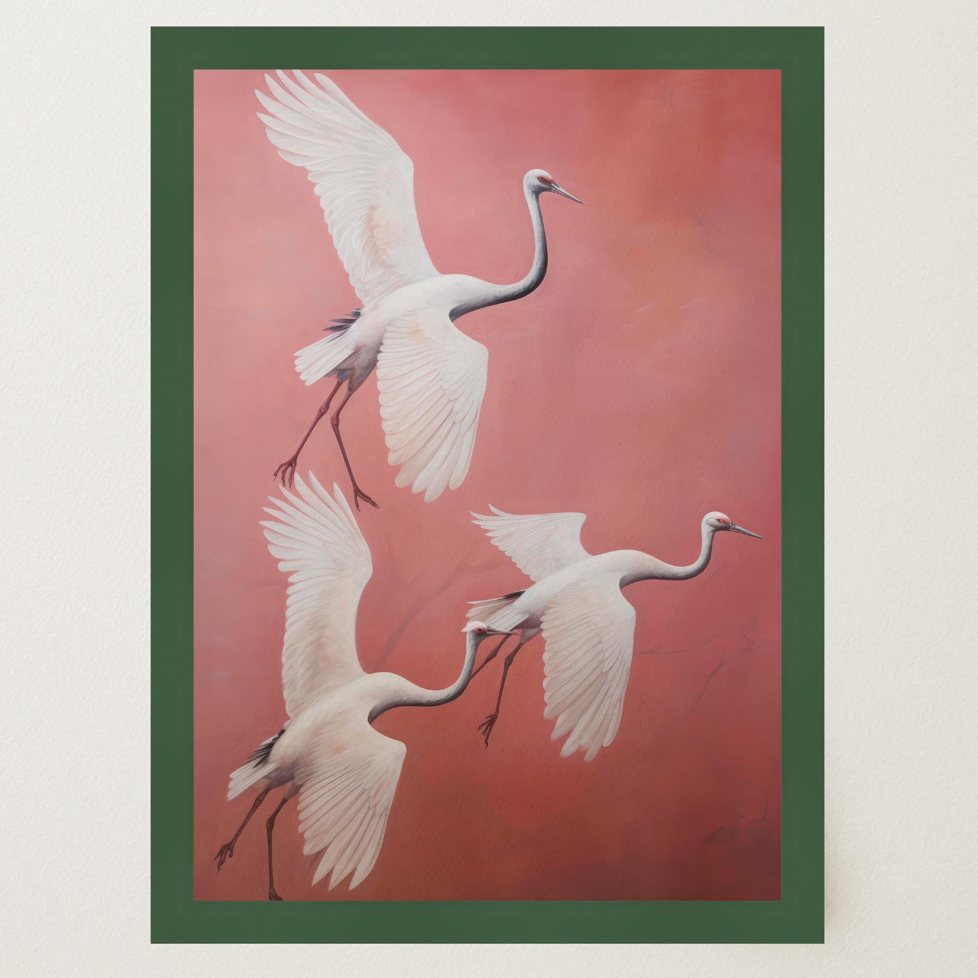 Flying Crane Birds Wall Art Print-Skudaboo