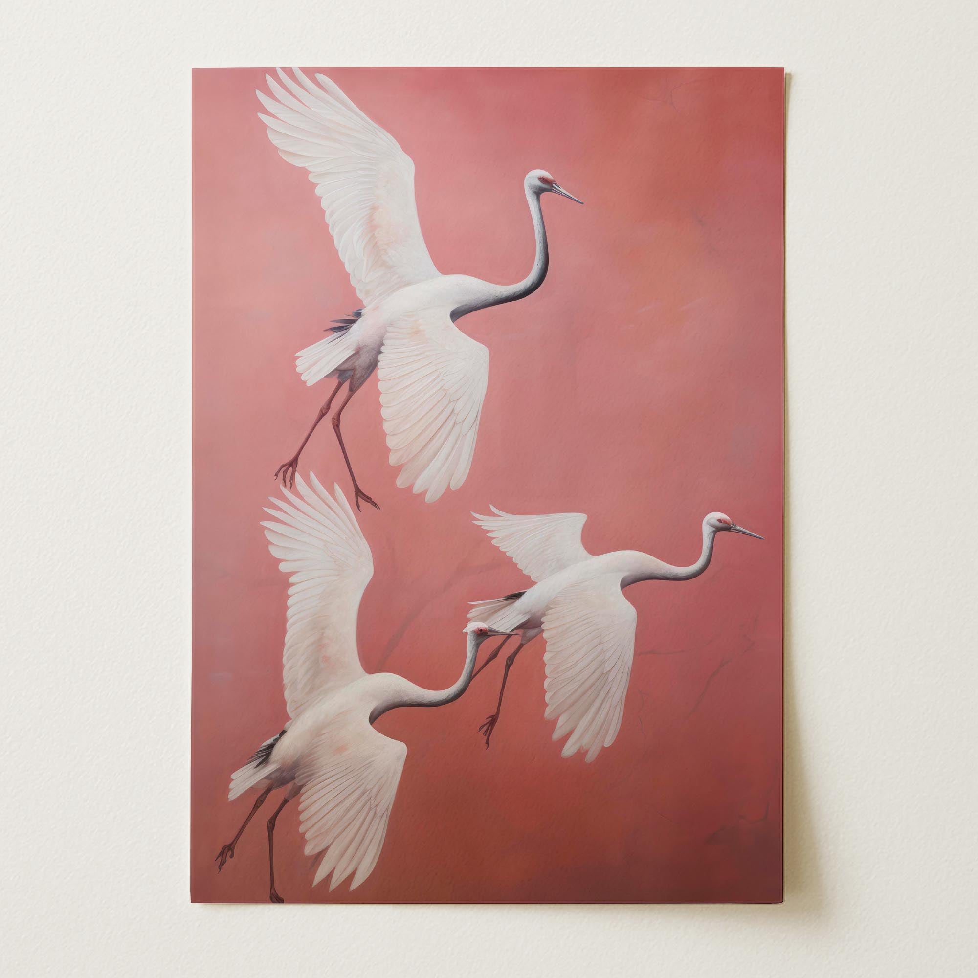 Flying Crane Birds Wall Art Print-Skudaboo