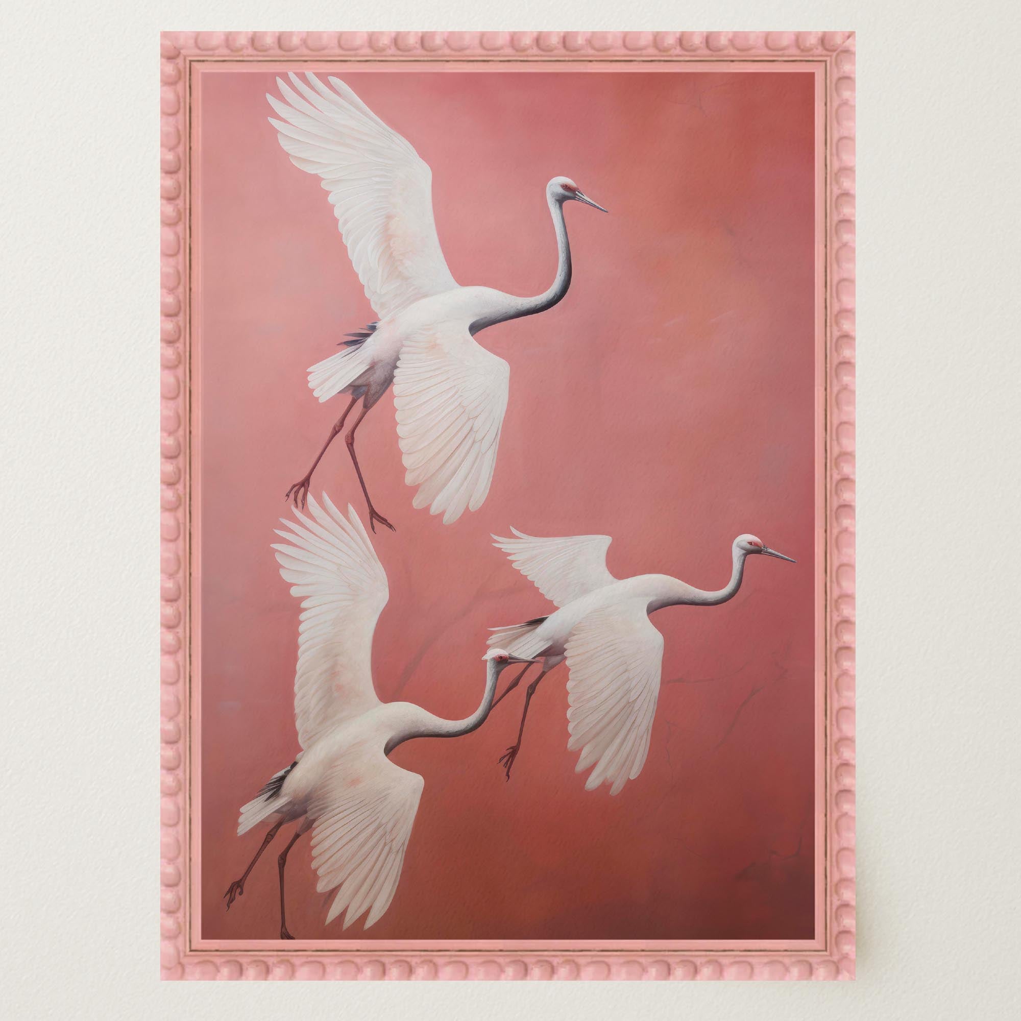 Flying Crane Birds Wall Art Print-Skudaboo